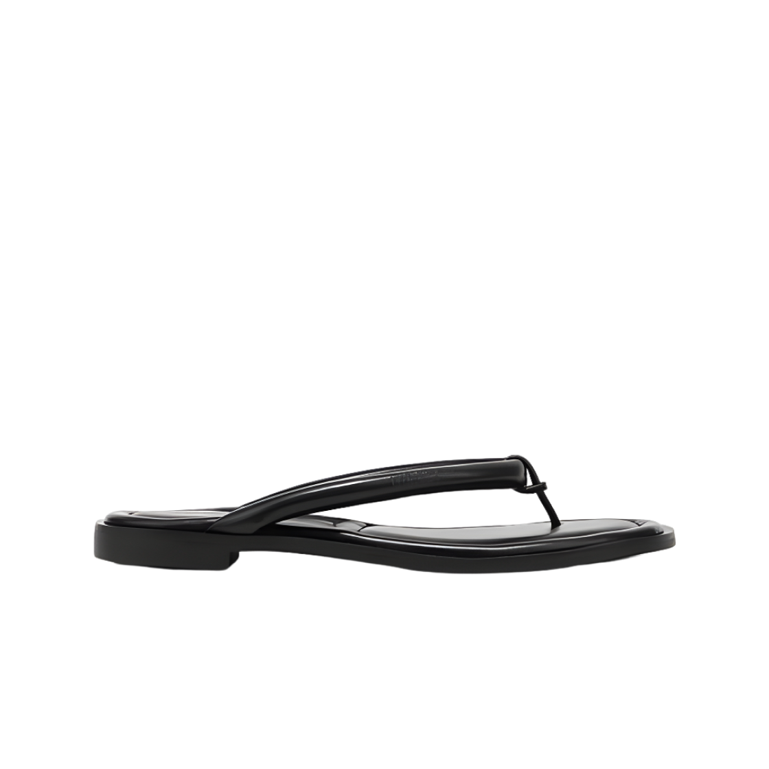 (W) 다이닛 패디드 레더 플립플랍 블랙((W) Deinet Padded Leather Flipflop in Black)