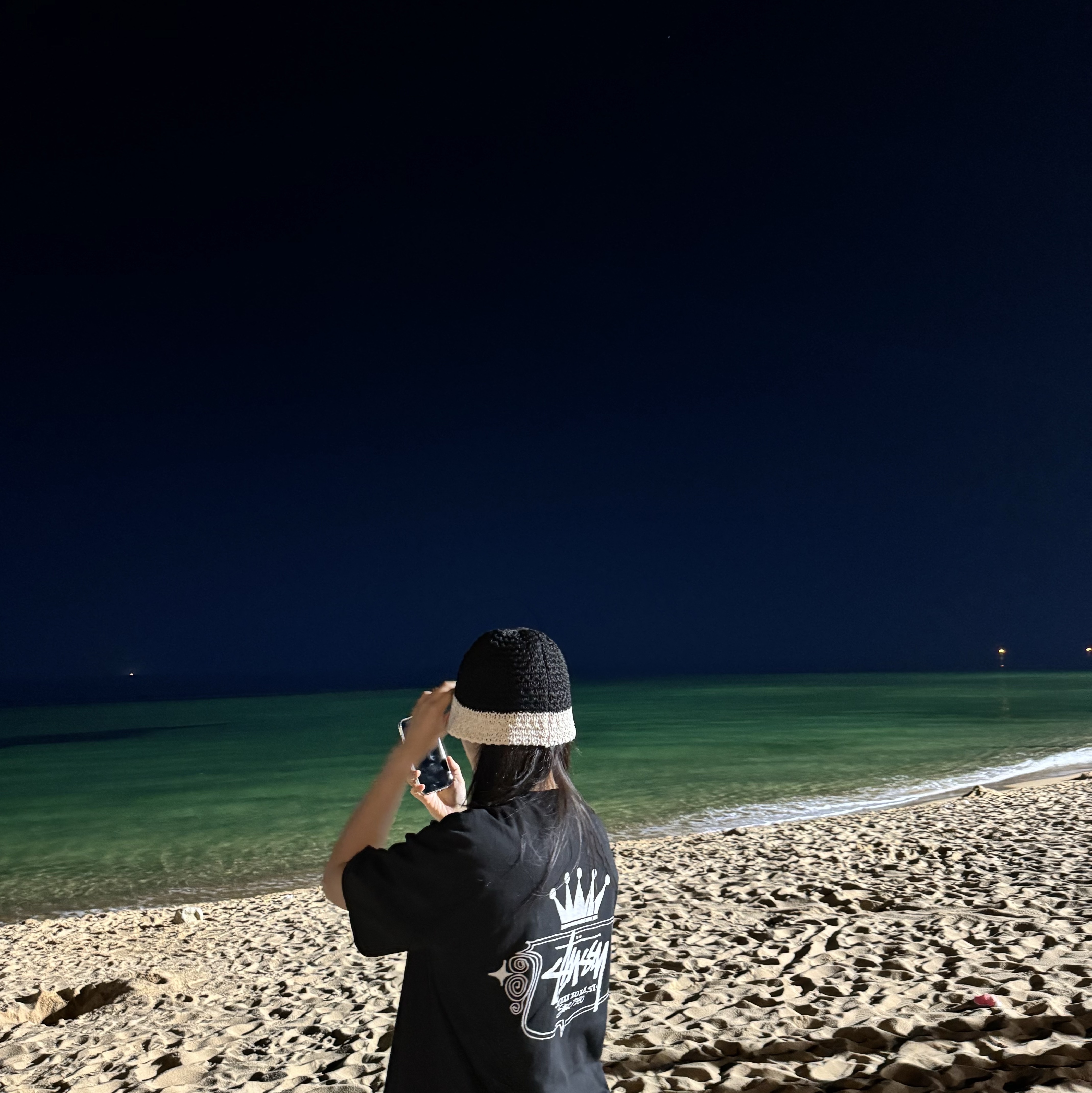 Stussy Built To Last Pigment Dyed T-Shirt Black 착용 스타일 - 1