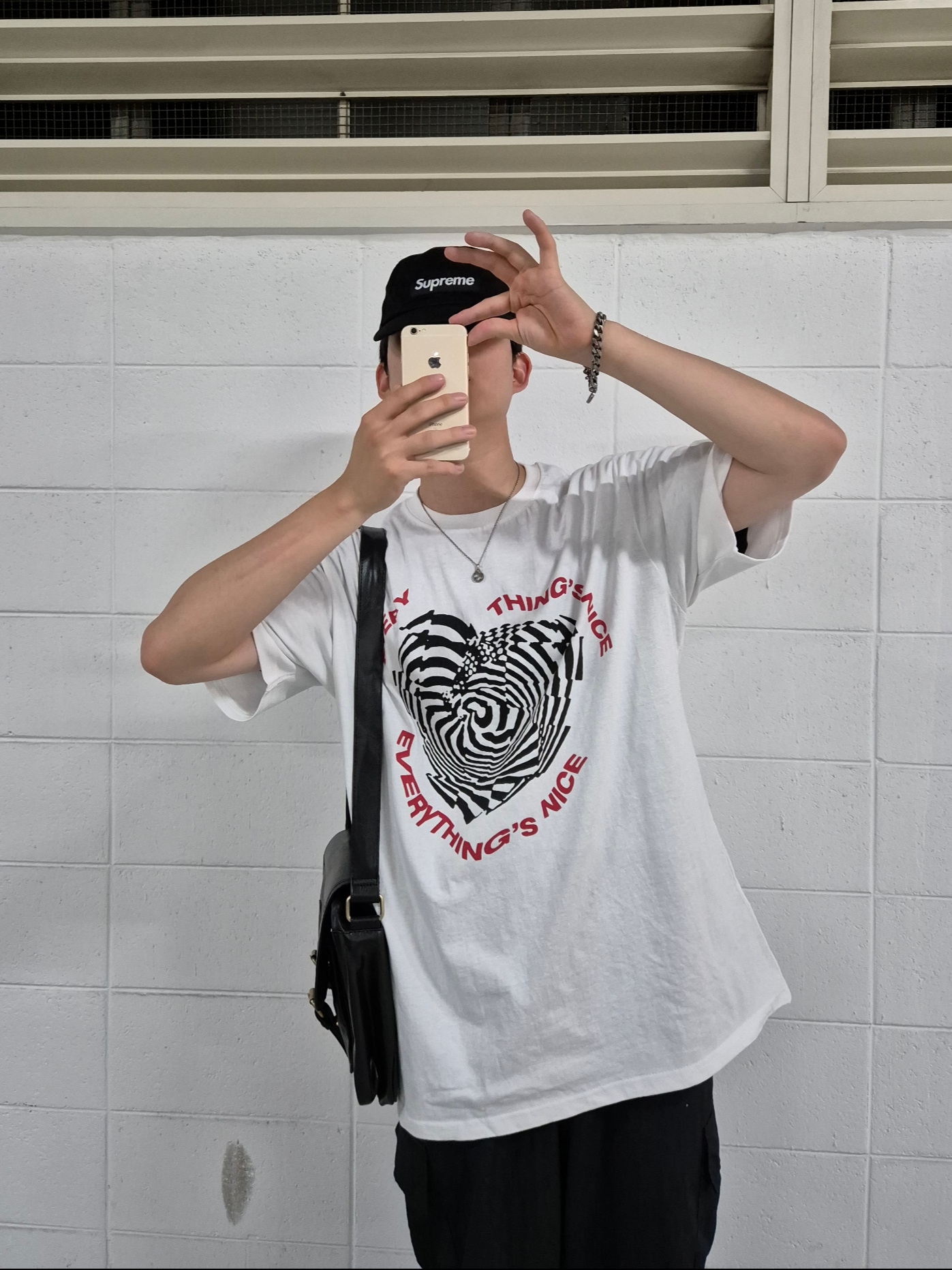 Supreme Washed Chino Twill Camp Cap Black, Gucci Interlocking G Pendant Necklace Silver 착용 스타일 - 1