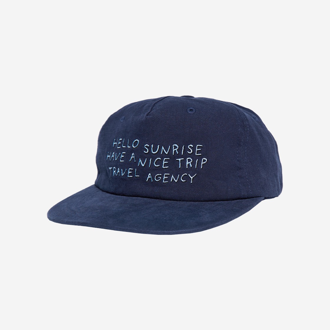 Hello Sunrise Washed Doodle Typo 5Panel Cap Navy 상세 이미지 2