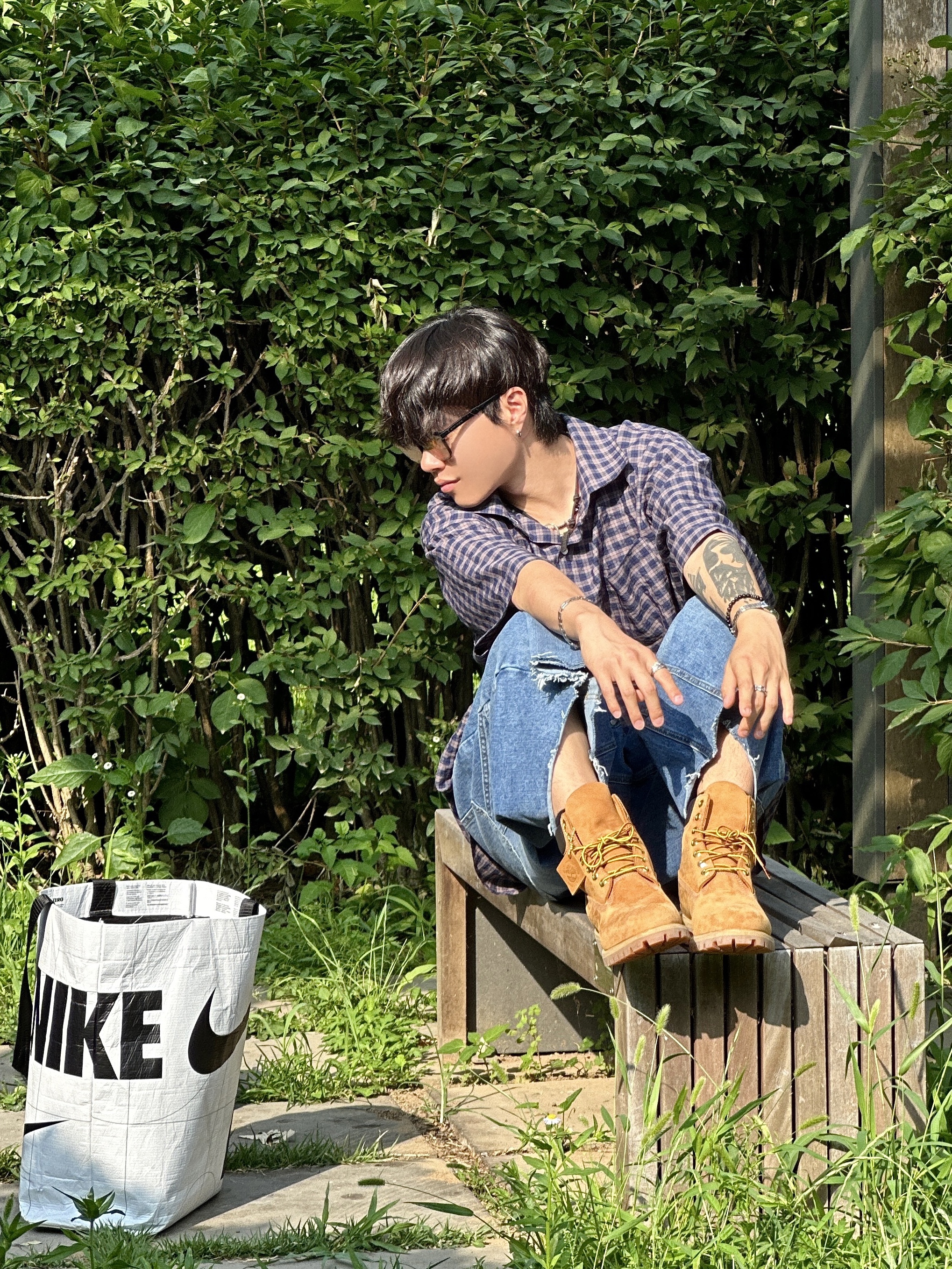 Timberland Premium 6 inch Waterproof Boot Wheat Nubuck - Wide 착용 스타일 - 5