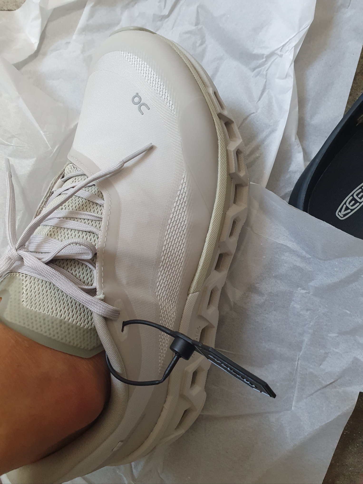 On Running x Post Archive Faction (Paf) Cloudmonster 2 Moondust Chalk 착용 스타일