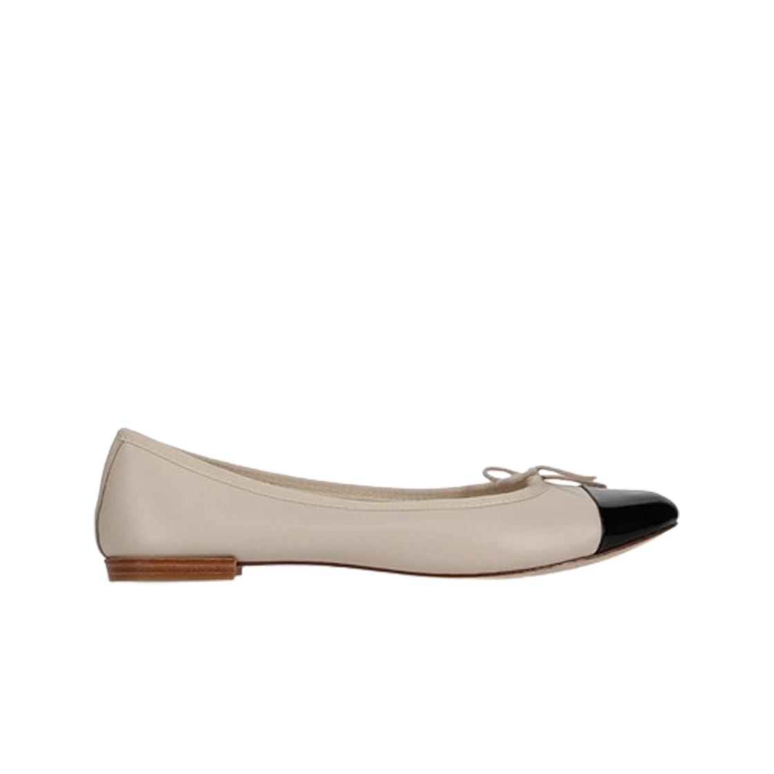 V639VVE1474 (W) Repetto Flora Calfskin Leather Swan Beige Black