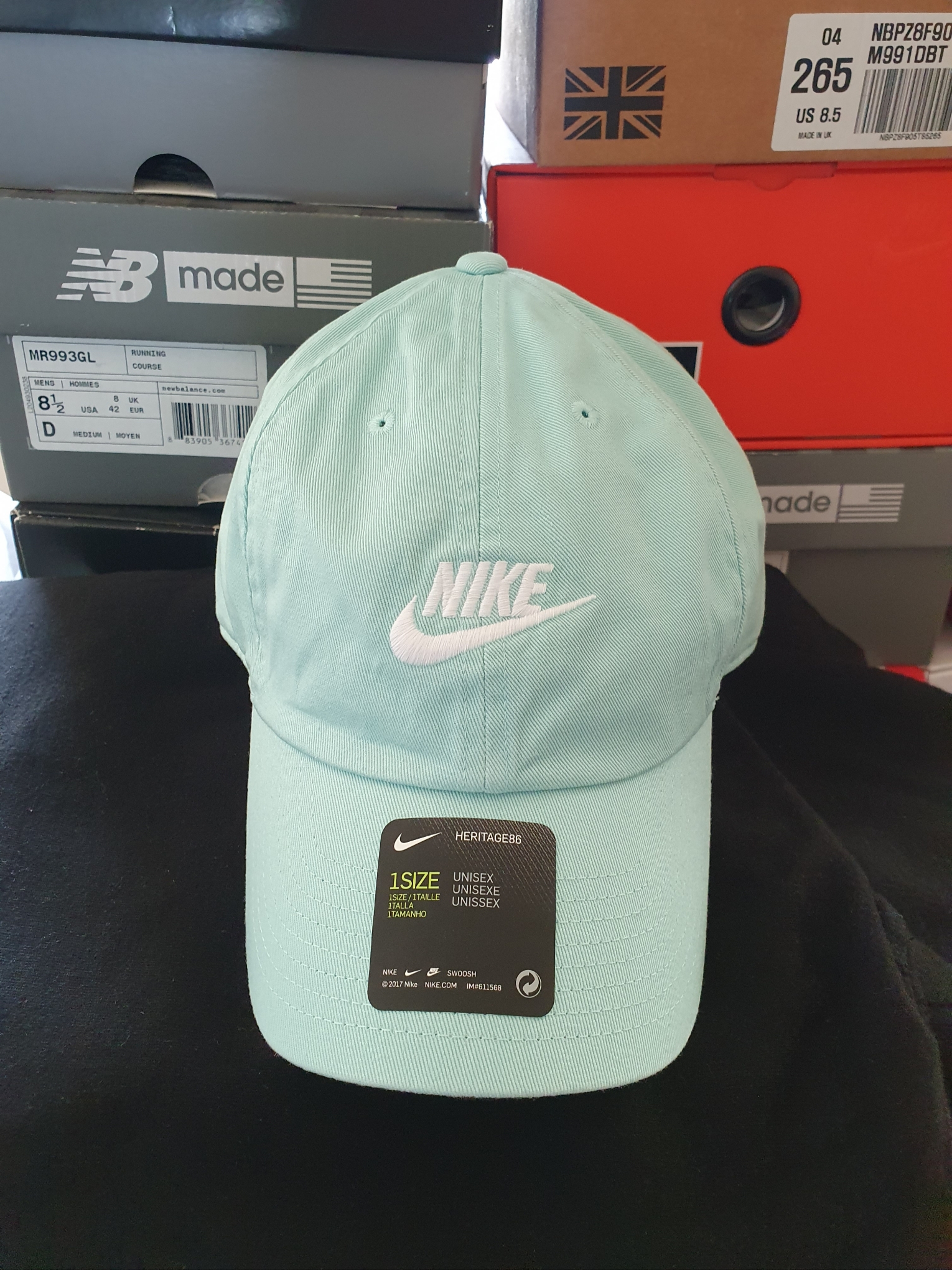 Nike Heritage 86 Futura Washed Cap Light Dew 착용 스타일 - 2