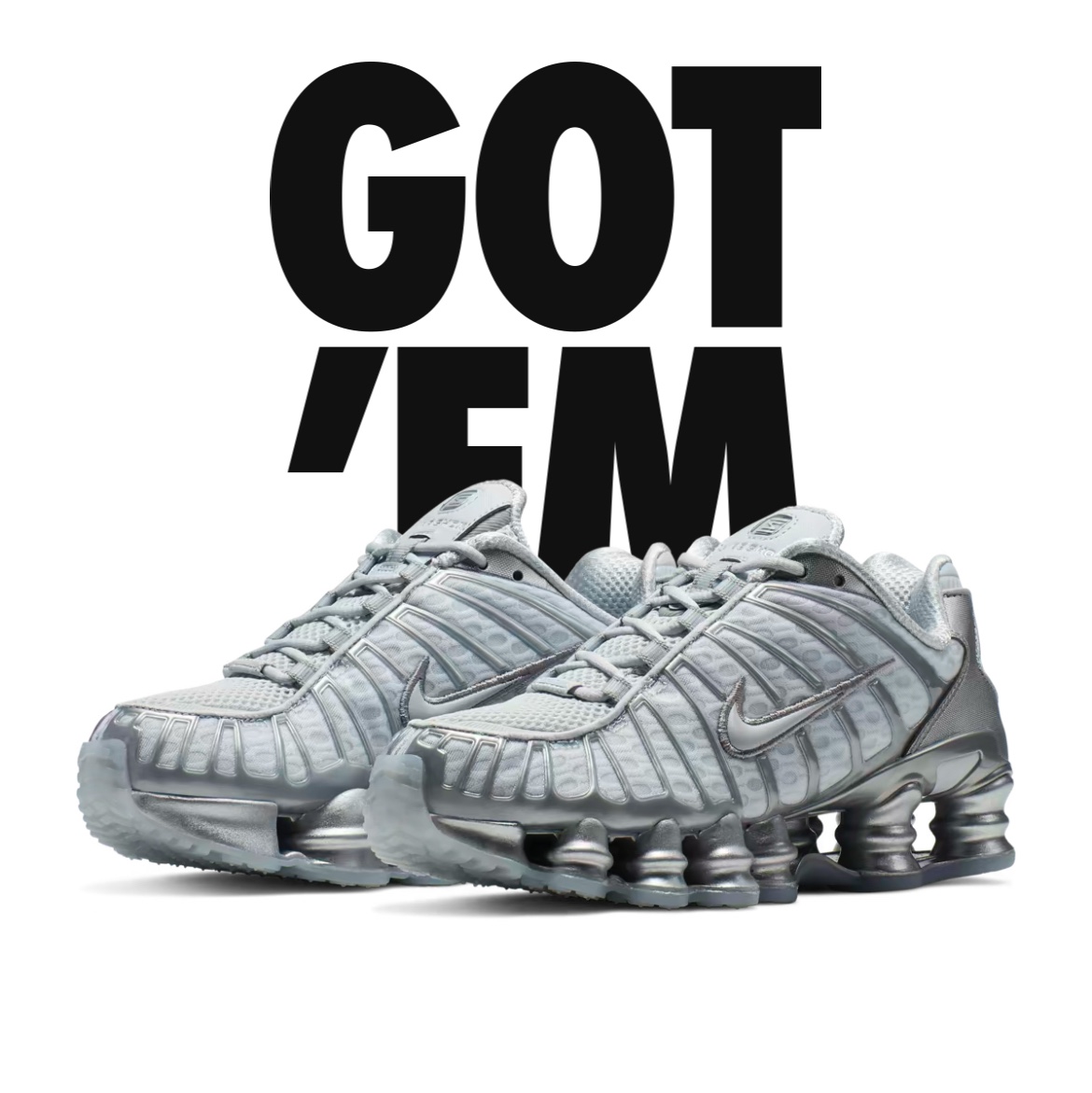 (W) Nike Shox TL Pure Platinum and Metallic Silver 착용 스타일 - 1