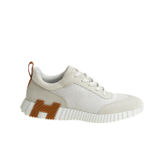 Hermes Bouncing Sneakers Graphic Mesh Suede Goatskin & Blanc