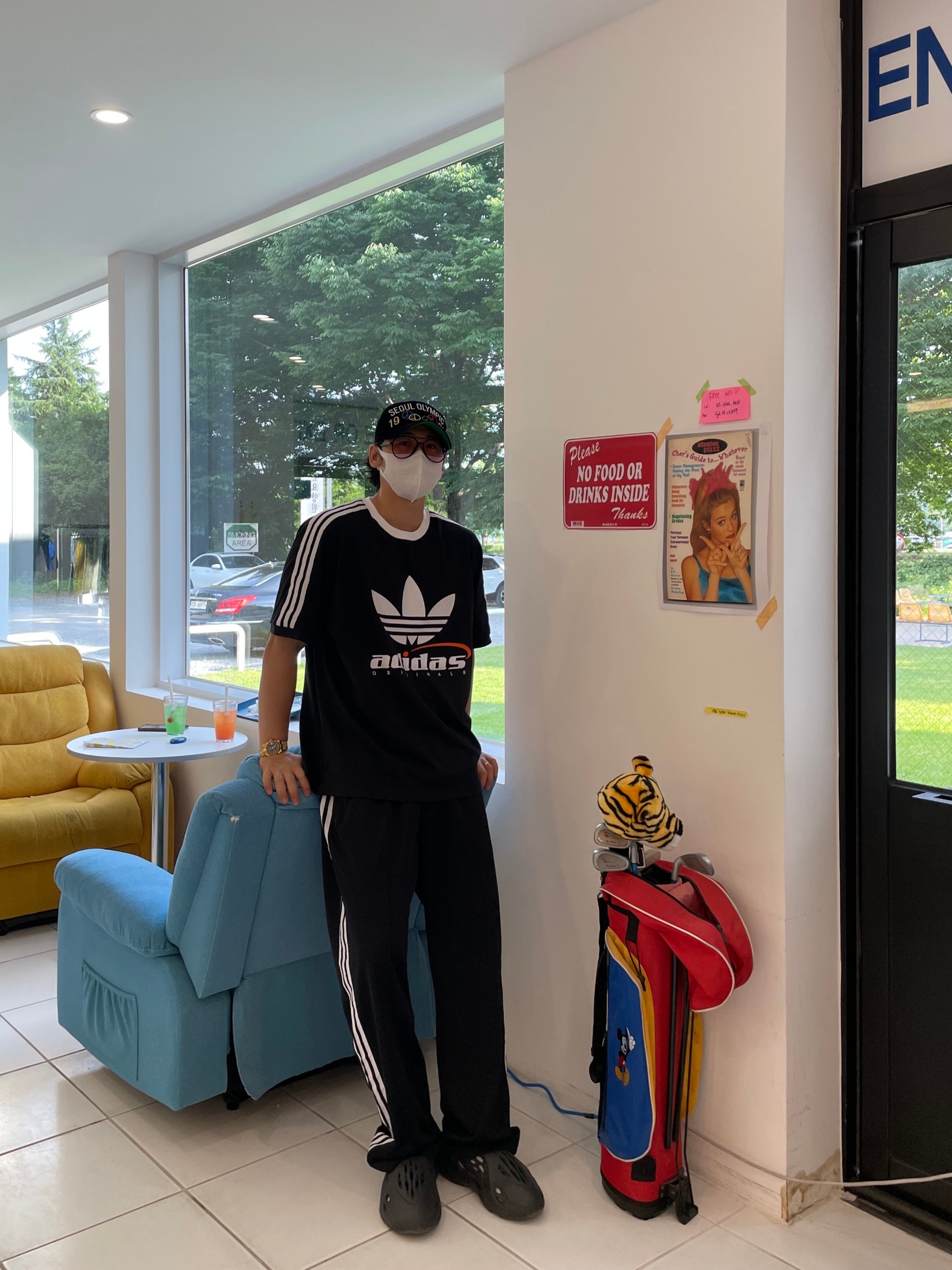 Adidas Adicolor Classic Firebird Track Pants Black - KR Sizing, Peaceminusone Mesh Cap #1 Black 착용 스타일
