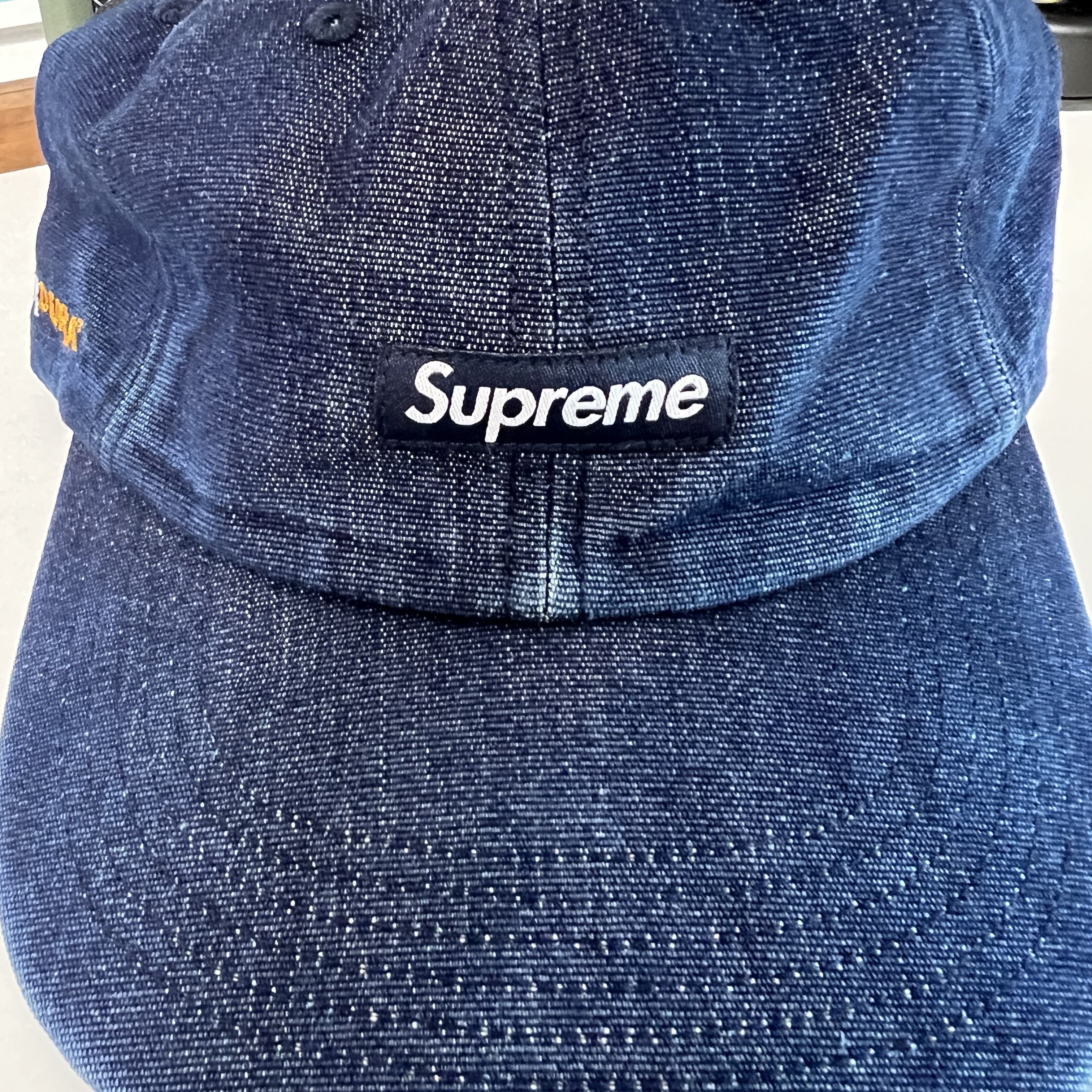 Supreme Cordura Denim Small Box 6-Panel Blue - 24SS 착용 스타일 - 1