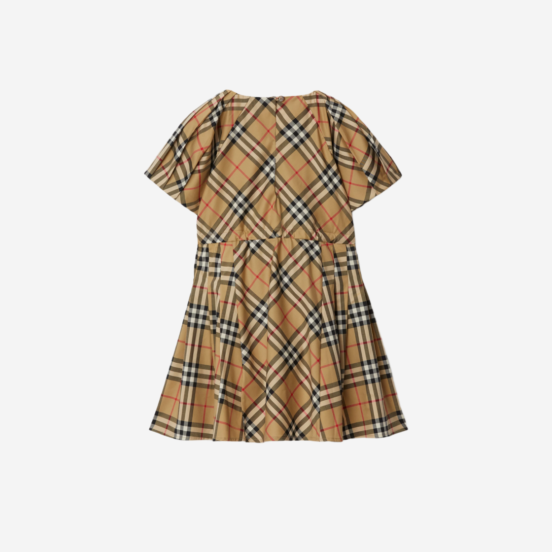 (키즈) 버버리 플리츠 체크 스트레치코튼 드레스 아카이브 베이지((Kids) Burberry Pleated Check Stretch Cotton Dress Archive Beige) - 2