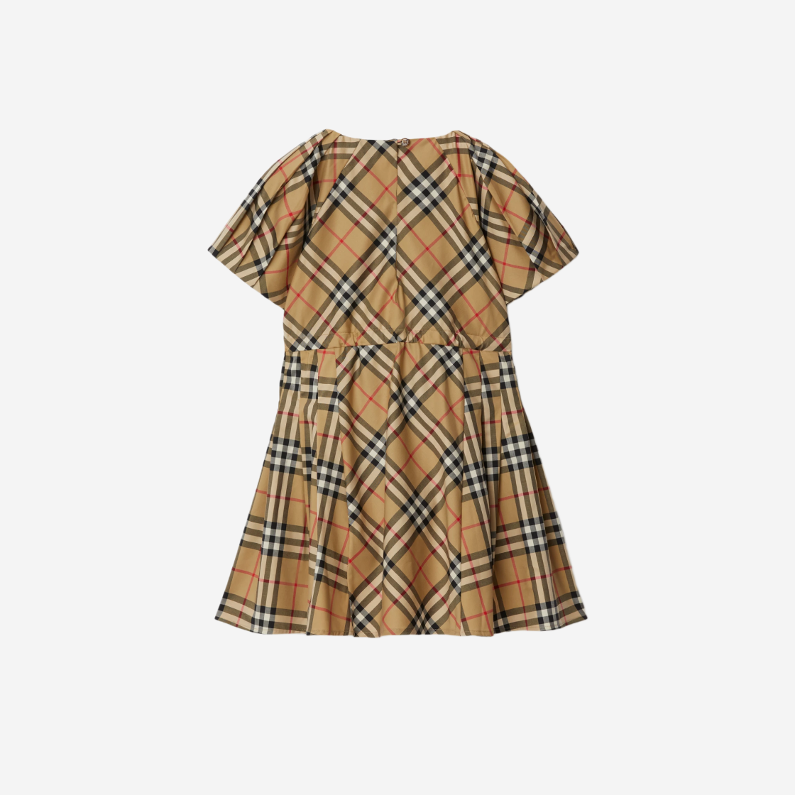 (Kids) Burberry Pleated Check Stretch Cotton Dress Archive Beige 상세 이미지 2