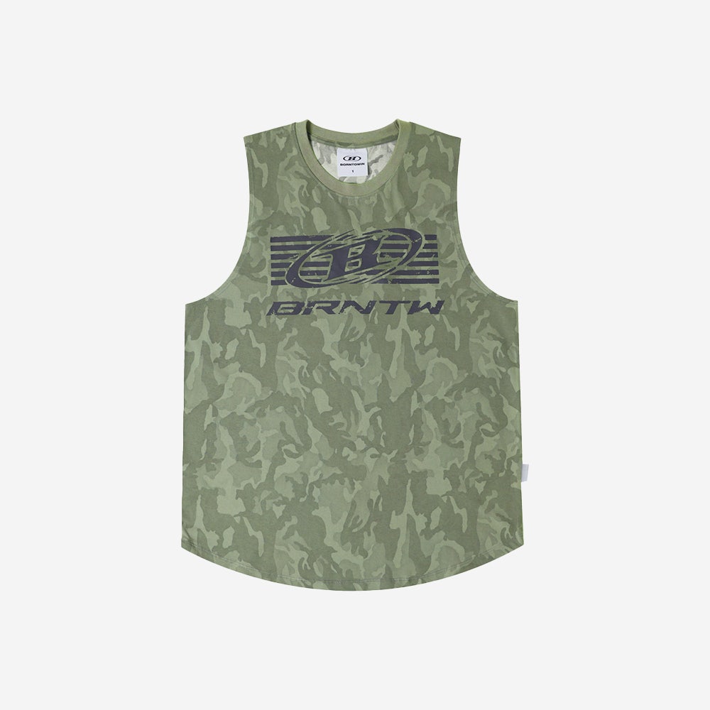 ★24SS新作★BORN TO WIN★BLUR B COMFORT FIT SLEEVELESS 본투윈 빅 로고 컴포트 핏 나시 카모 | BORN TO WIN | KREAM
