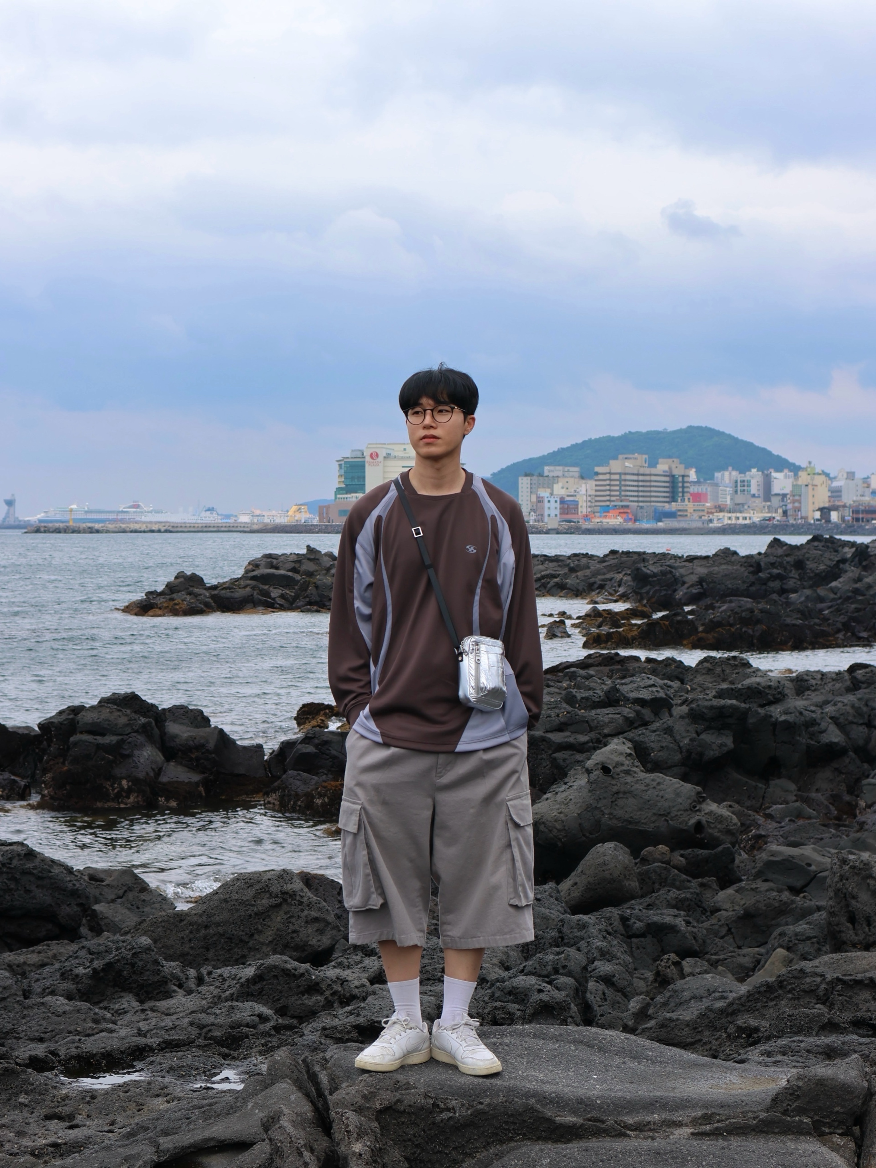 Sansan Gear Slash Jersey Brown - 23FW, Nike Air Force 1 '07 Low White 착용 스타일 - 7
