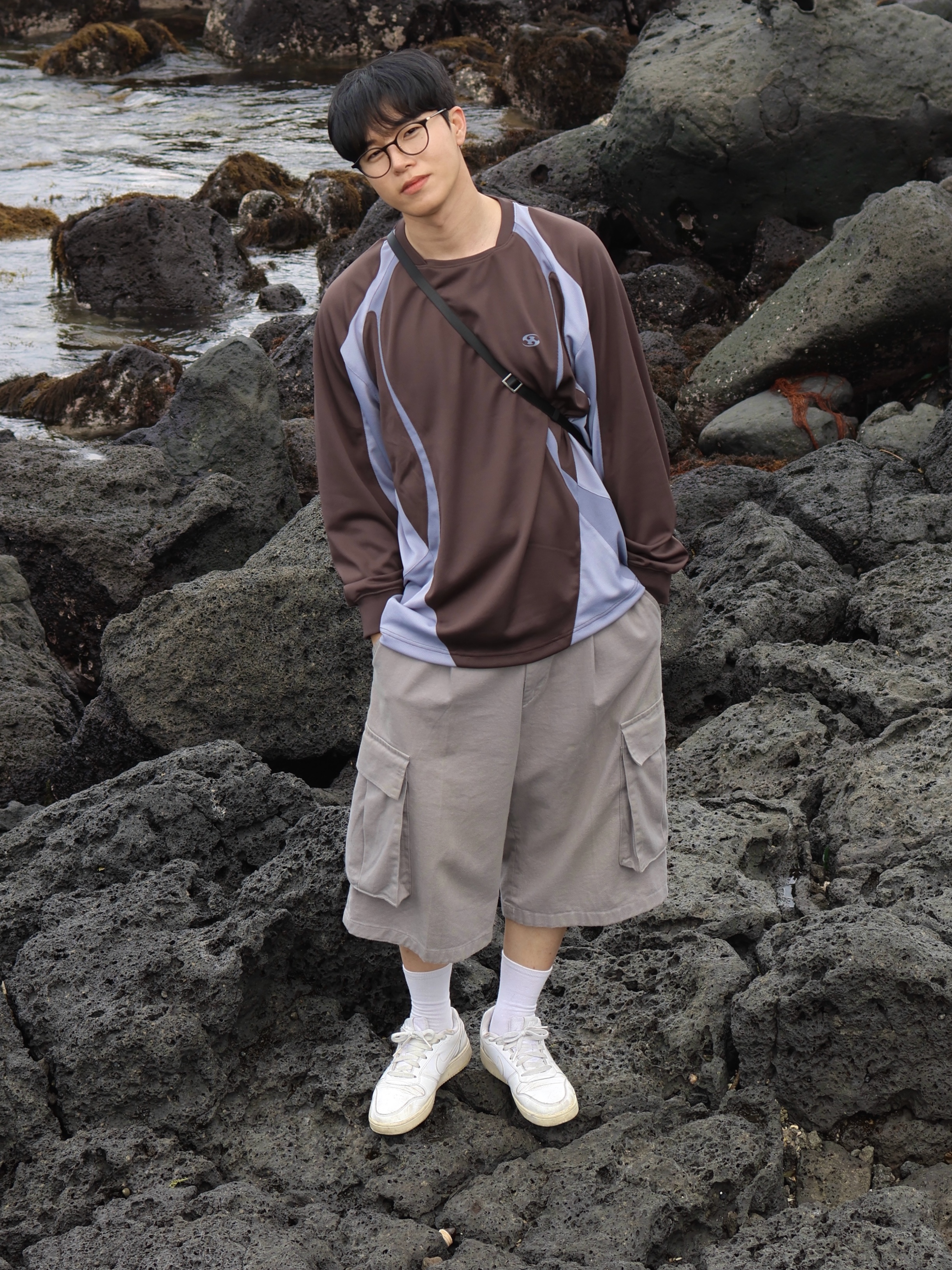 Sansan Gear Slash Jersey Brown - 23FW, Nike Air Force 1 '07 Low White 착용 스타일 - 1