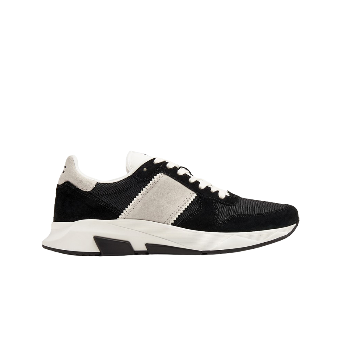 Tom Ford Suede Technical Fabric Jagga Sneakers Black White 상세 이미지 1