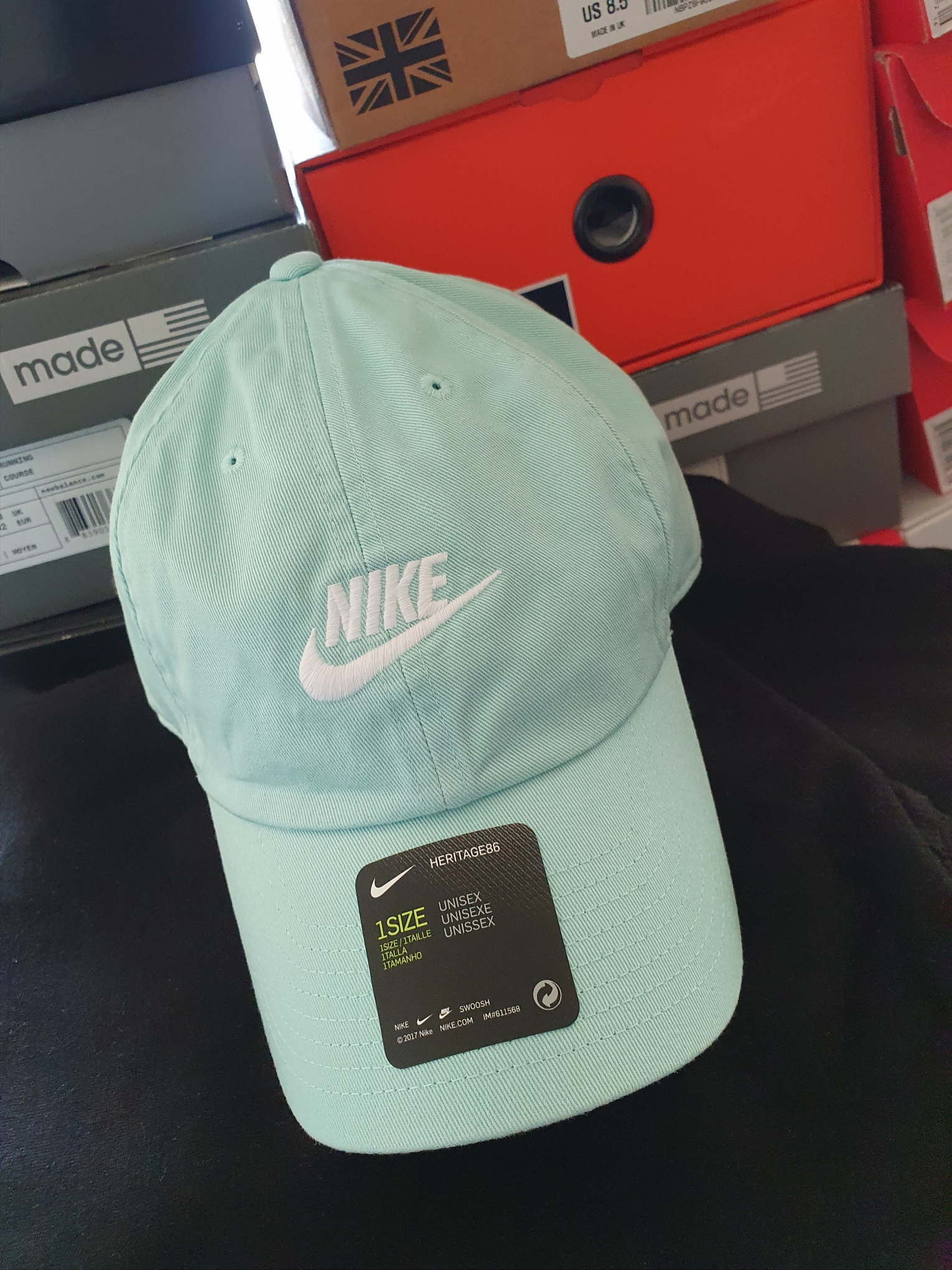 Nike Heritage 86 Futura Washed Cap Light Dew 착용 스타일 - 1