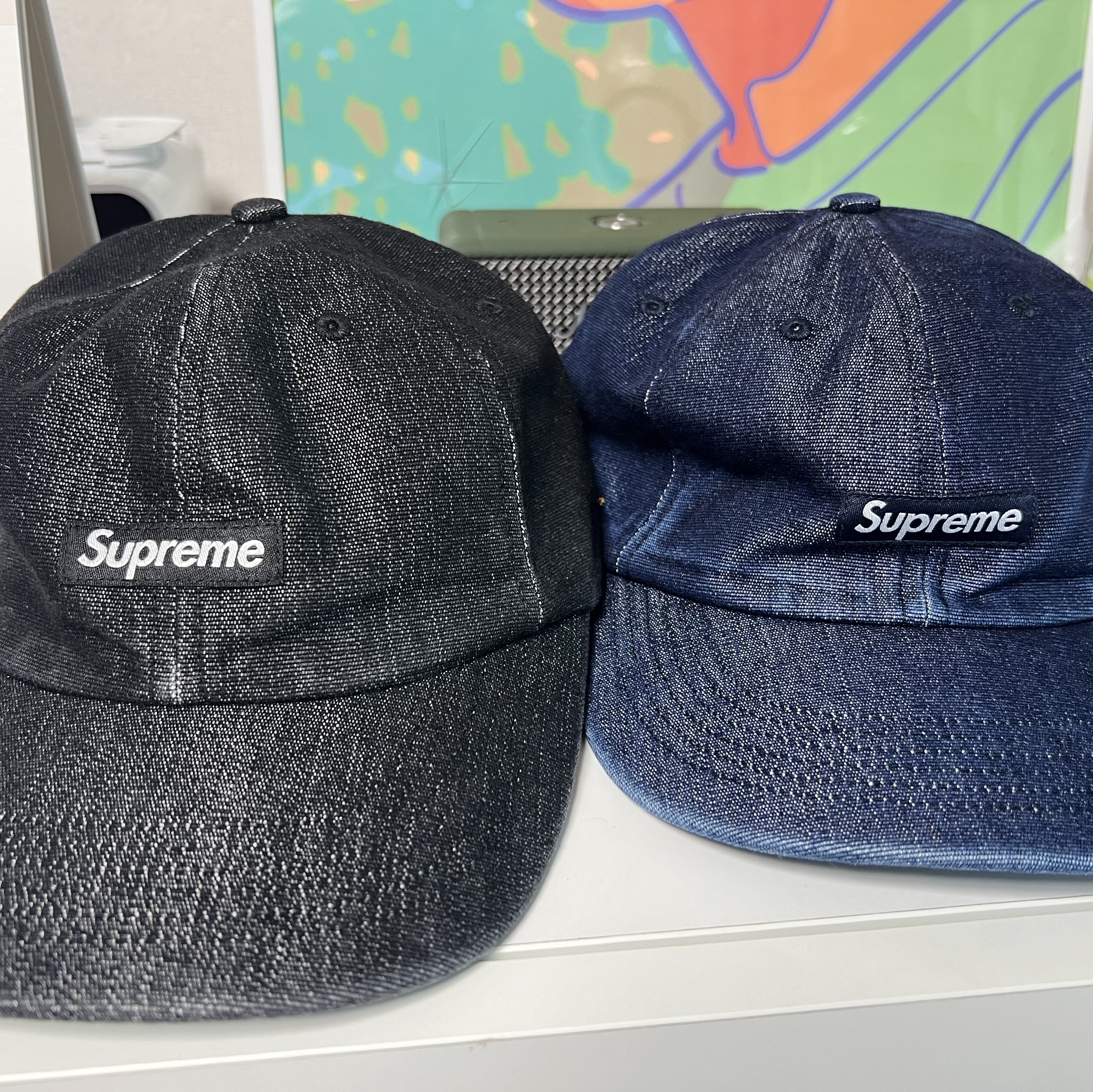 Supreme Cordura Denim Small Box 6-Panel Black - 24SS 착용 스타일 - 2