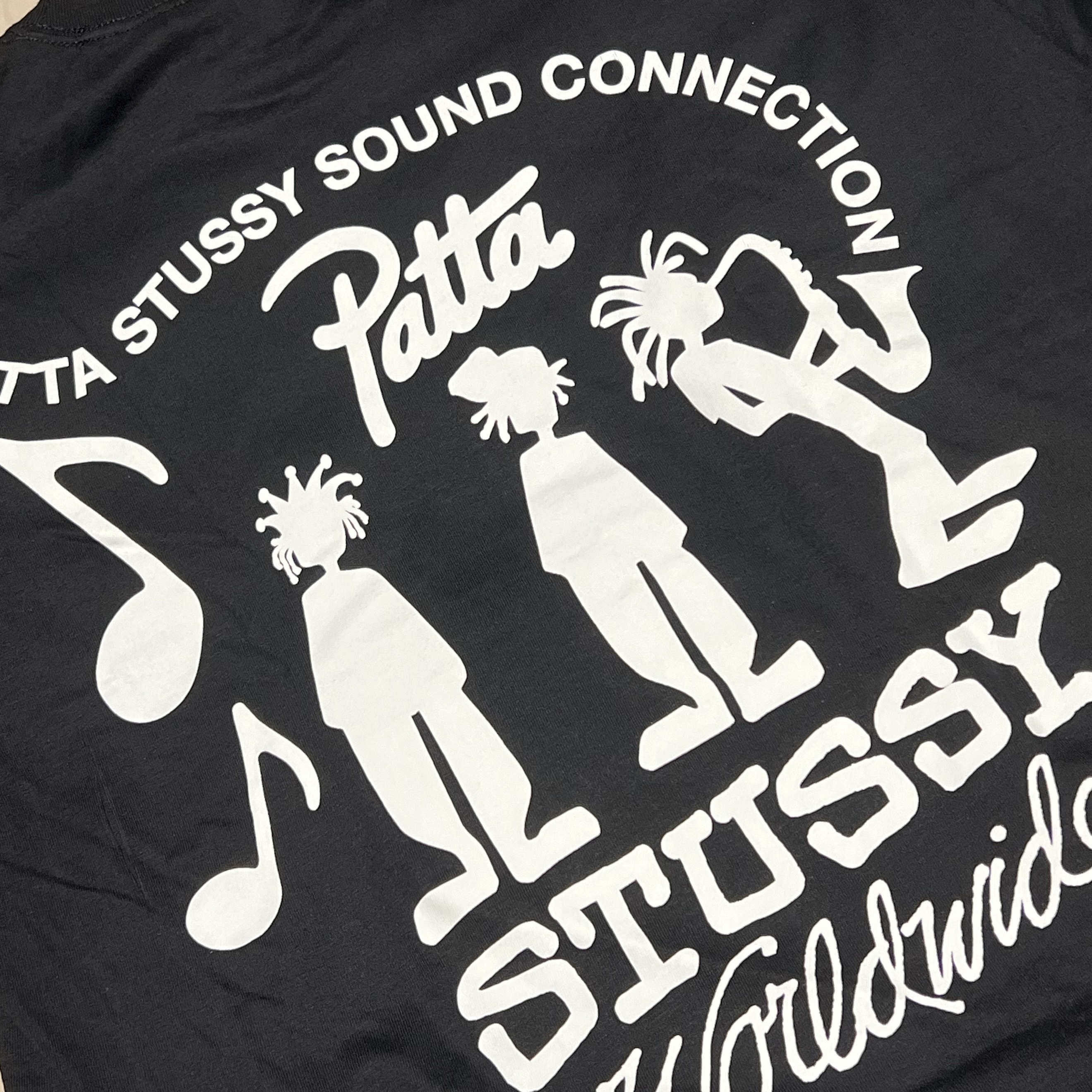 Stussy x Patta Sound Connection T-Shirt Black 착용 스타일