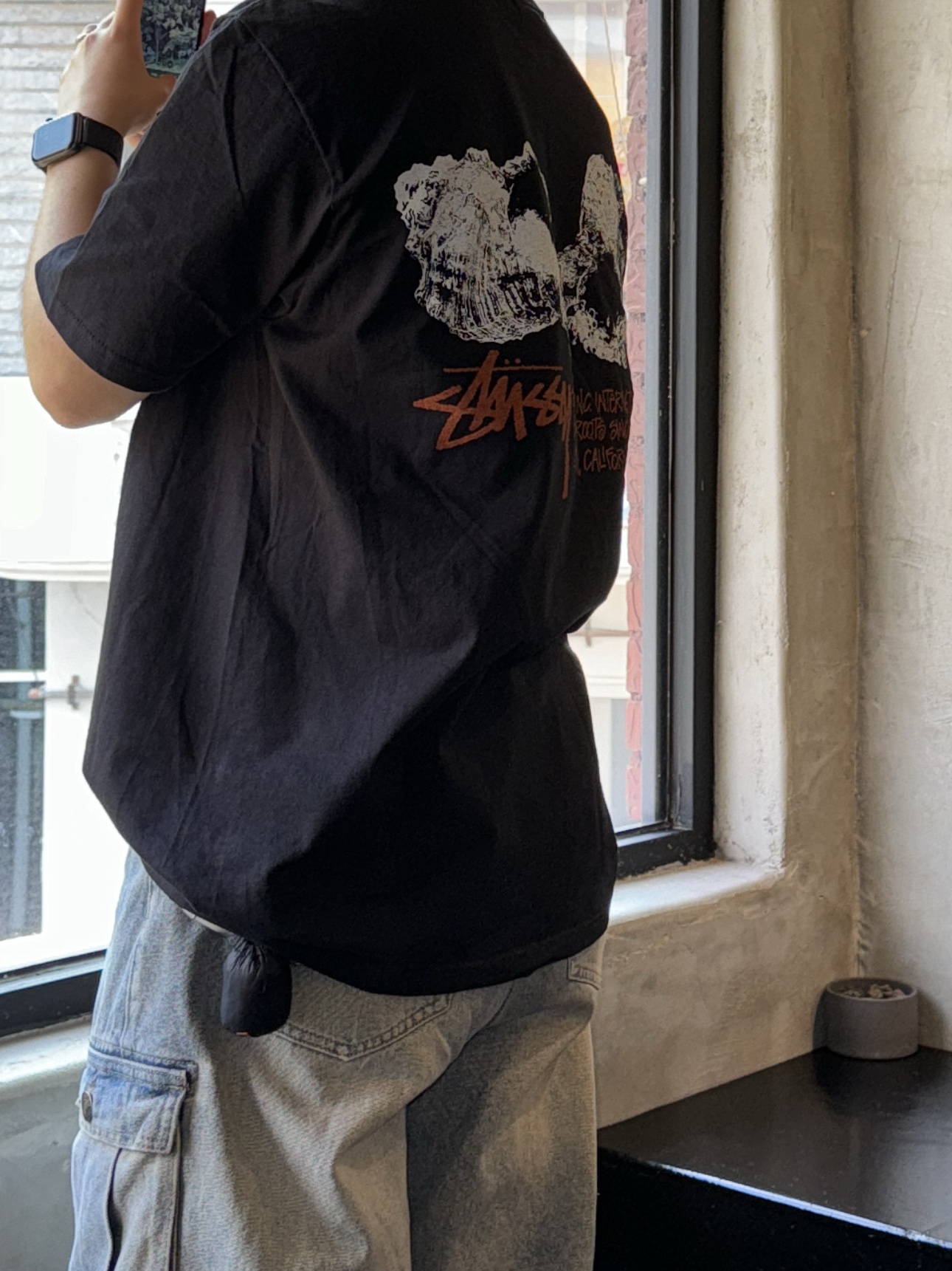 Stussy Shells T-Shirt Black, New Balance 1906R Black Silver Metallic 착용 스타일 - 3