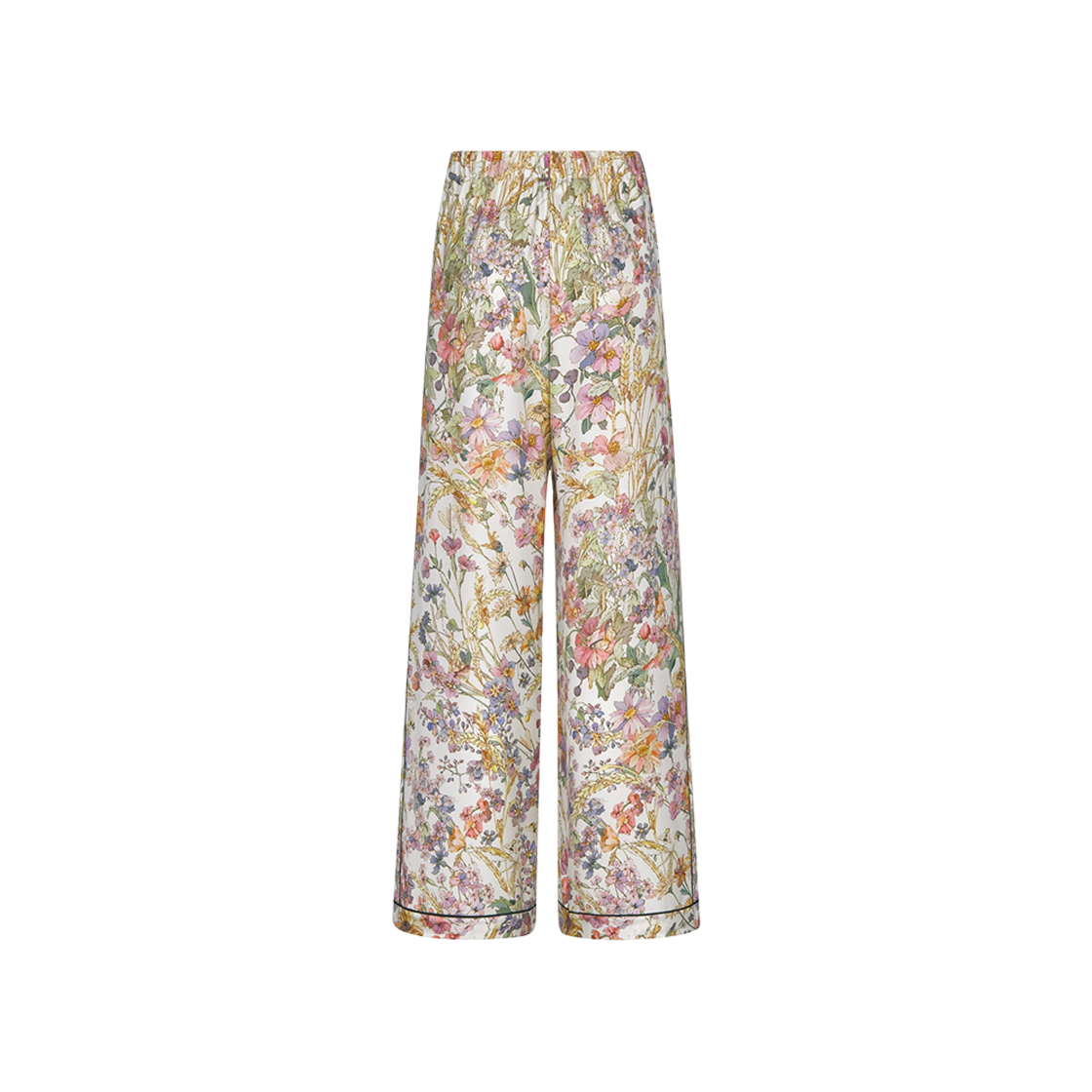 (W) Dior Pants White Silk Twill Multicolor 4 Saisons Ete Motif 상세 이미지 2