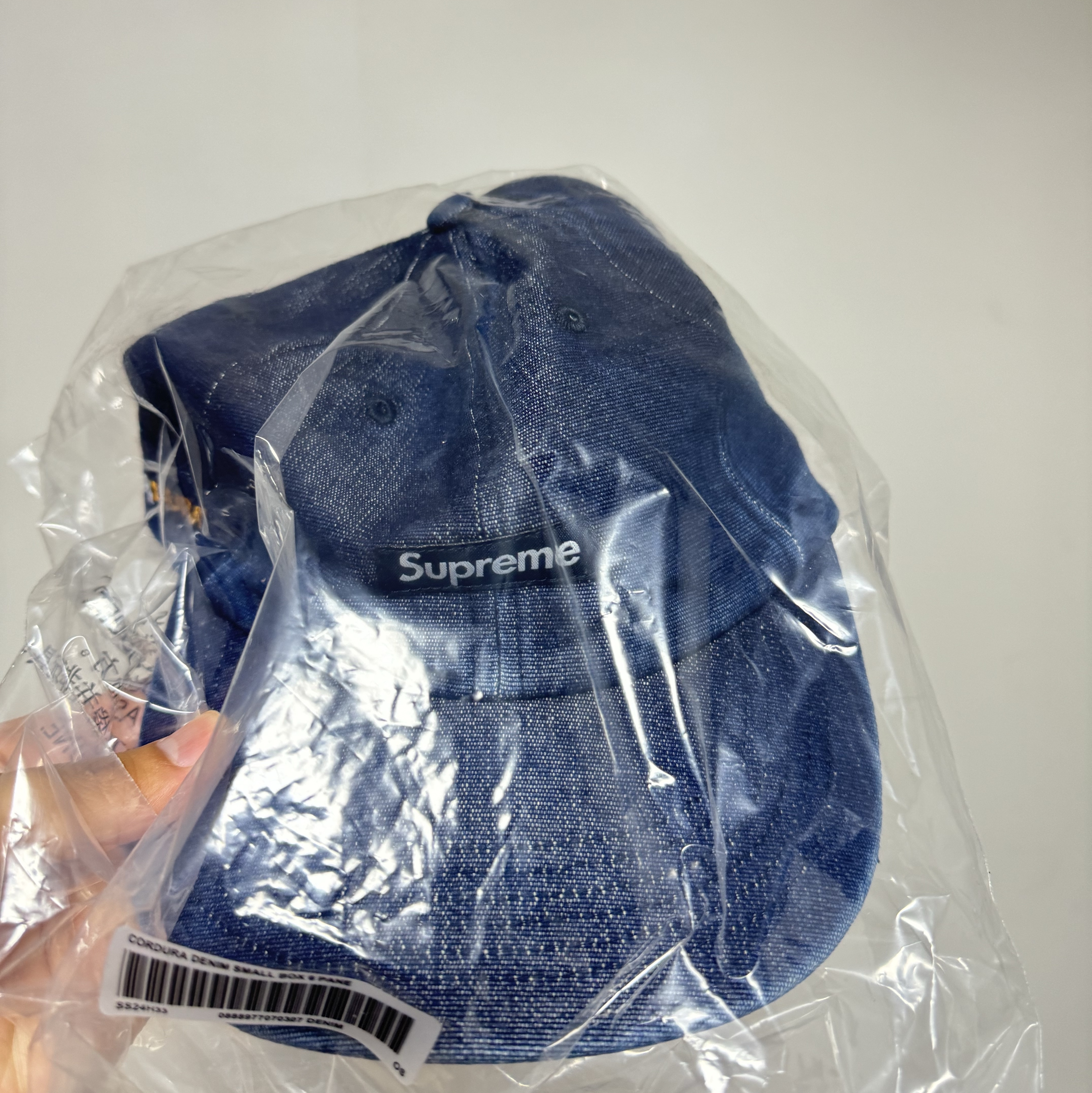 Supreme Cordura Denim Small Box 6-Panel Blue - 24SS 착용 스타일