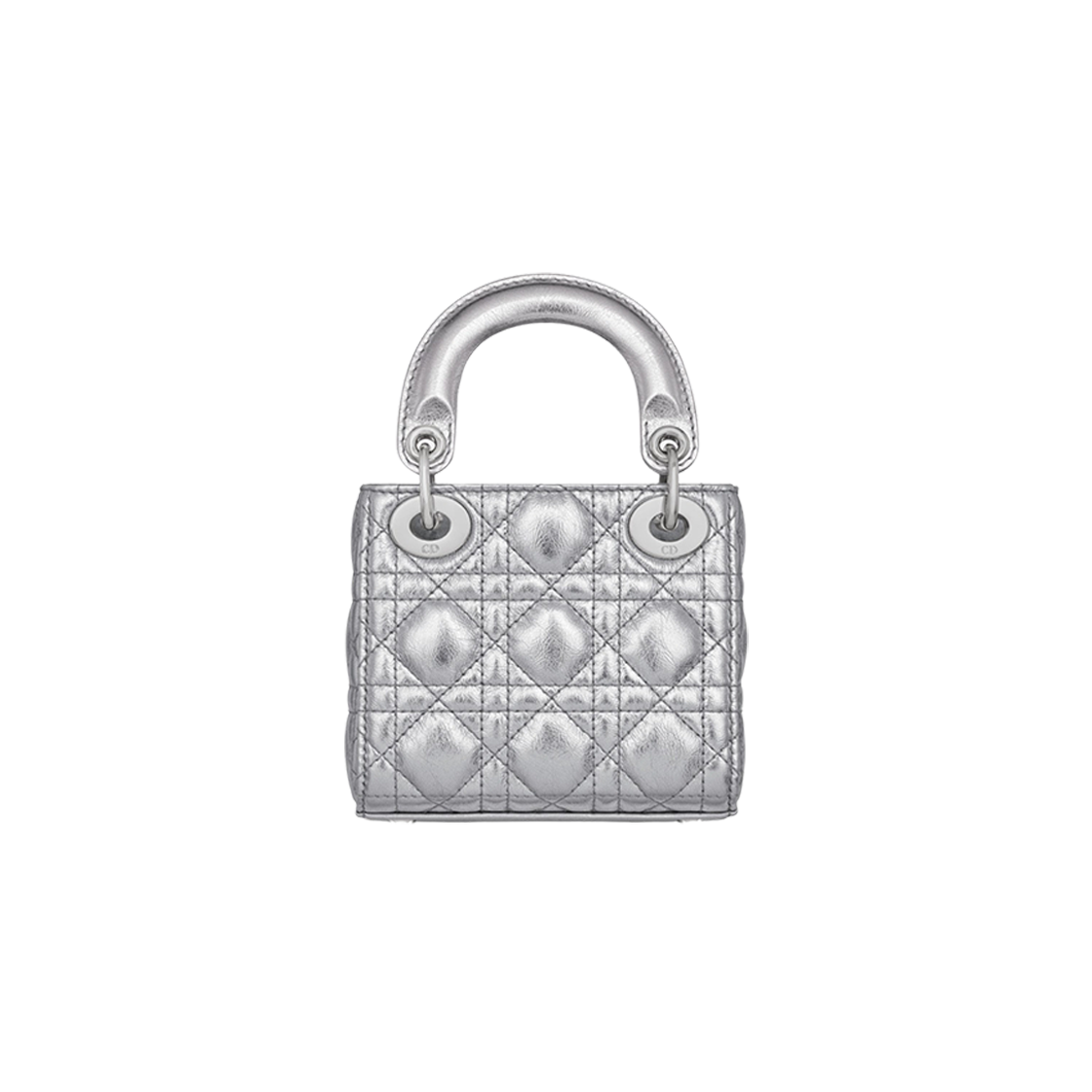 Dior Or Lady Micro Bag Metallic Silver Tone Crinkled 상세 이미지 3