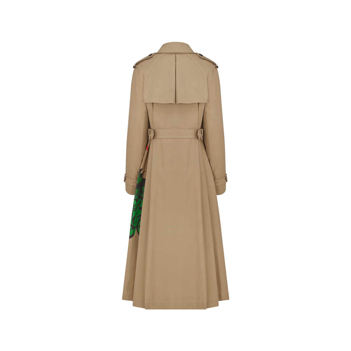 (W) Dior Trench Coat Beige Gabardine Green Dragon Motif 상세 이미지 2