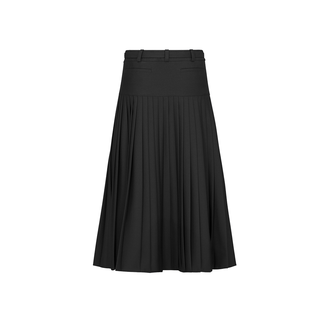 (W) Dior Flared Mid-Length Skirt Black Virgin Wool 상세 이미지 2