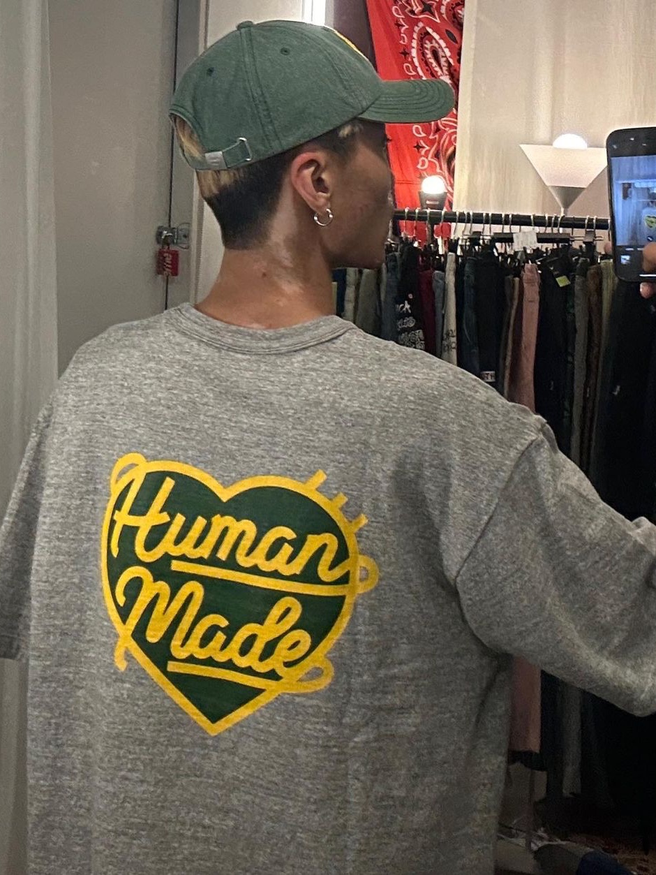 Human Made Baseball Jacket Navy, Human Made 6 Panel Cap #1 Green 착용 스타일 - 6