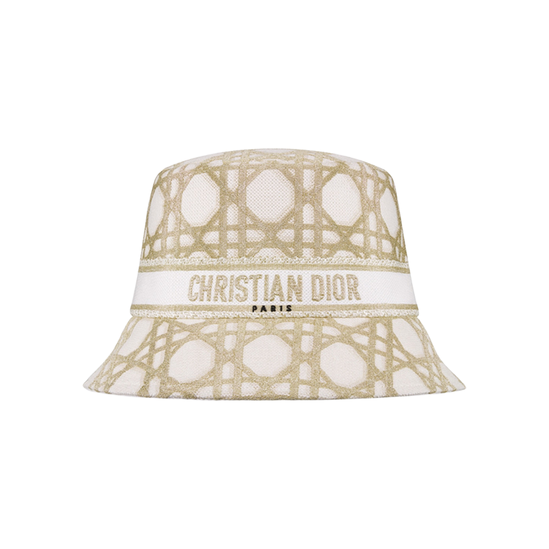 (W) Dior Or D-Bobby Macrocannage Small Brim Bucket Hat White Gold Tone 상세 이미지 1