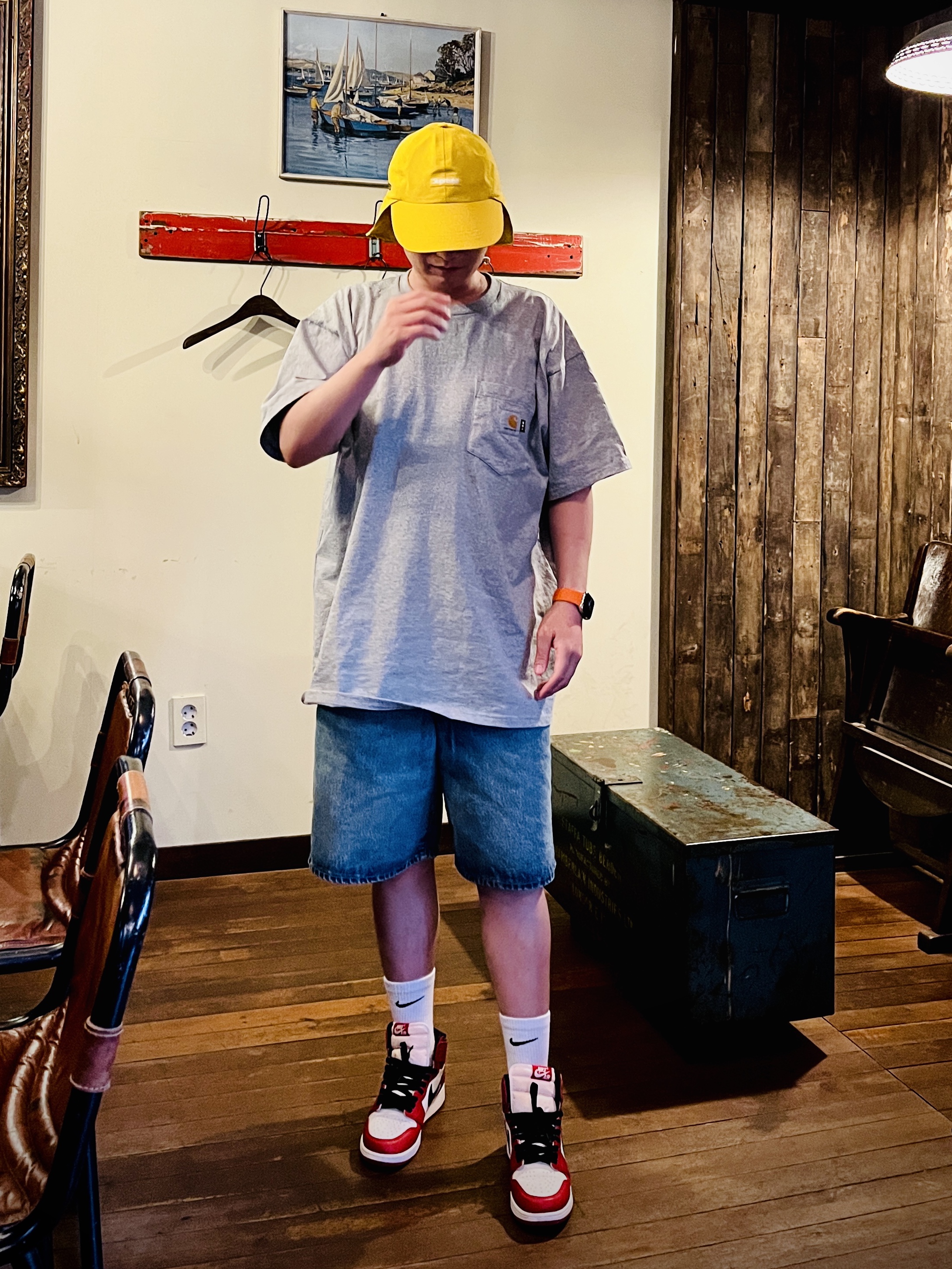Supreme Gore-Tex Sunshield Hat Yellow - 24SS, (GS) Jordan 1 Retro High OG Chicago 2022 착용 스타일 - 2