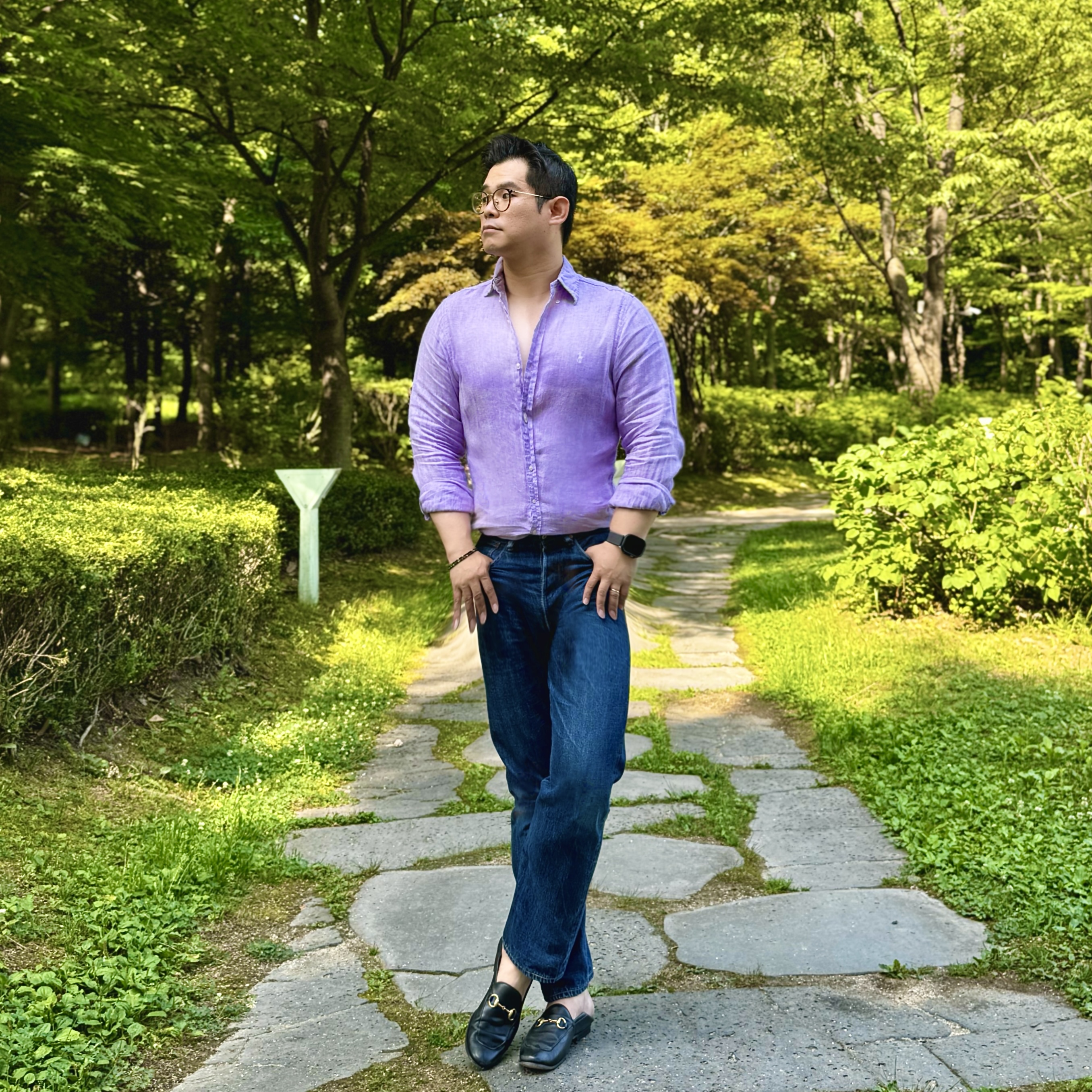 Warehouse & Co. Lot 2nd-Hand 1101 Pants Used Wash Medium Indigo, Apple Watch Ultra 2 49mm Titanium Case with Trail Loop S/M Blue Black (Korean Ver.) 착용 스타일 - 2