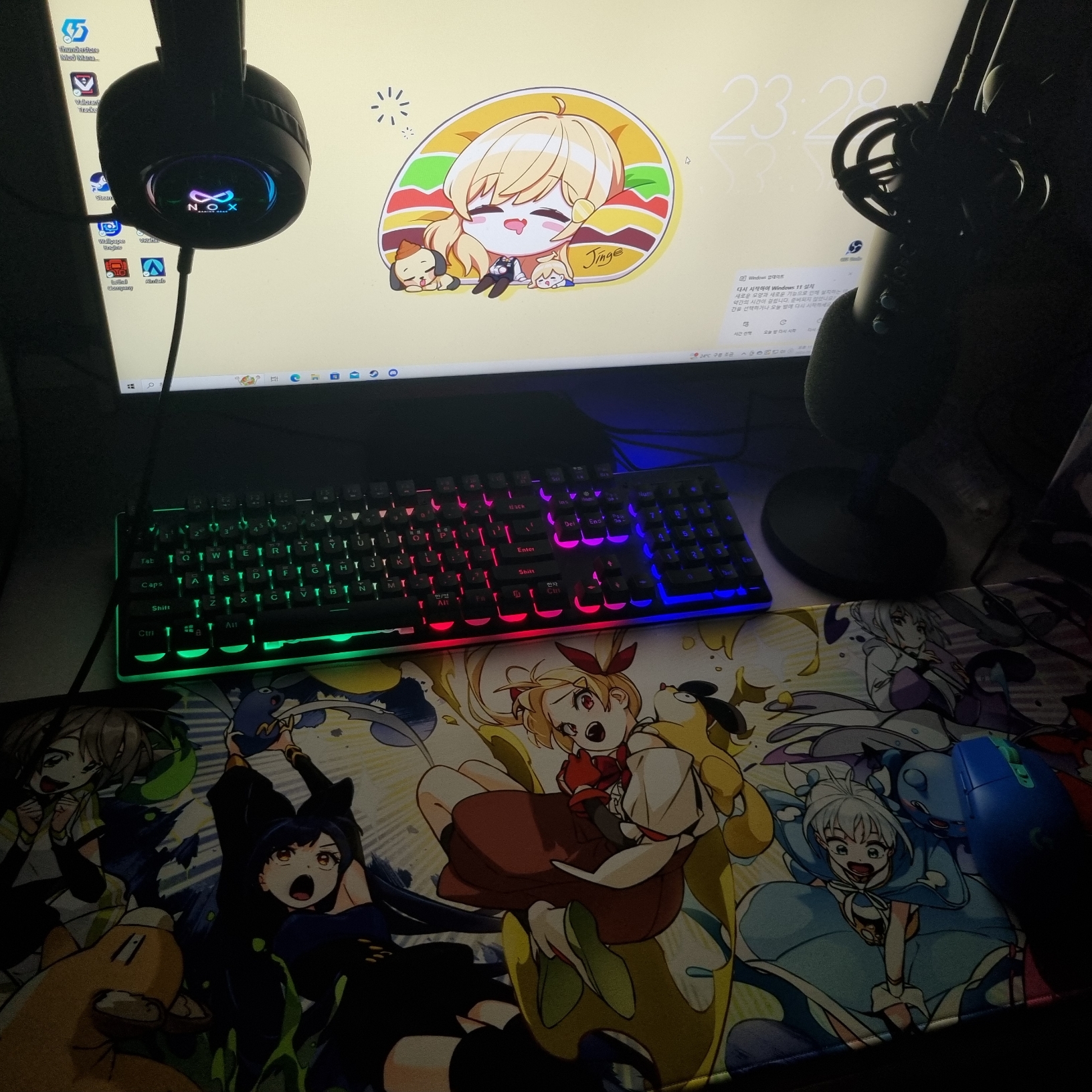 Woowakgood Magical Girl Isegye Idol Mouse Long Pad 착용 스타일