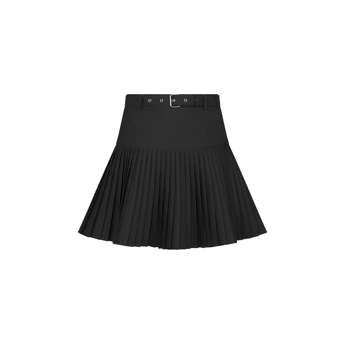 (W) Dior Pleated Miniskirt Black Gabardine 상세 이미지 1