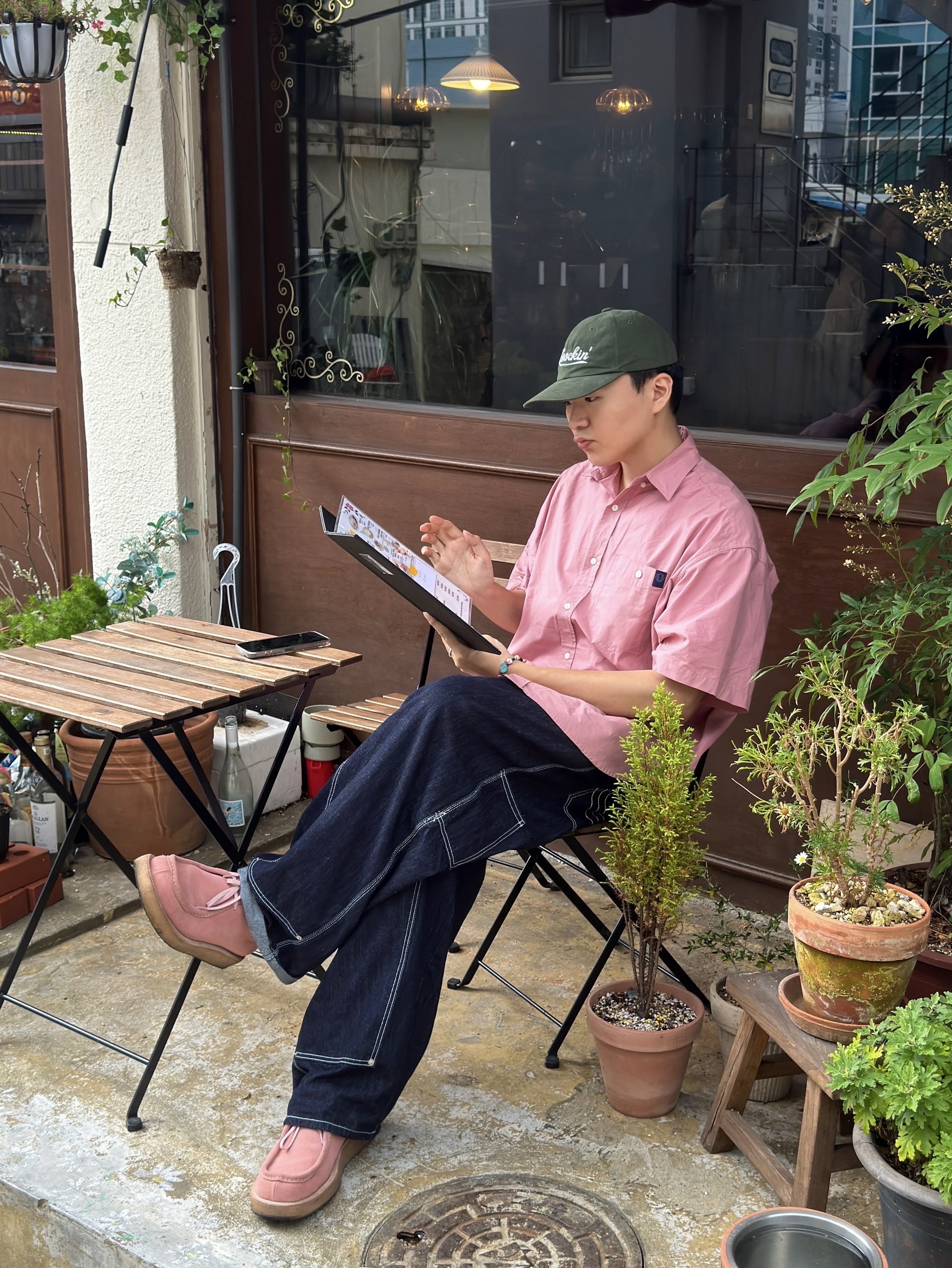 The Museum Visitor Wire Ball Cap Washed Blue, Asics Gel-1130 Birch Dark Taupe - Korea Exclusive 착용 스타일 - 4