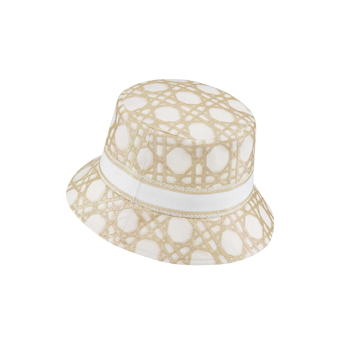 (W) Dior Or D-Bobby Macrocannage Small Brim Bucket Hat White Gold Tone 상세 이미지 3