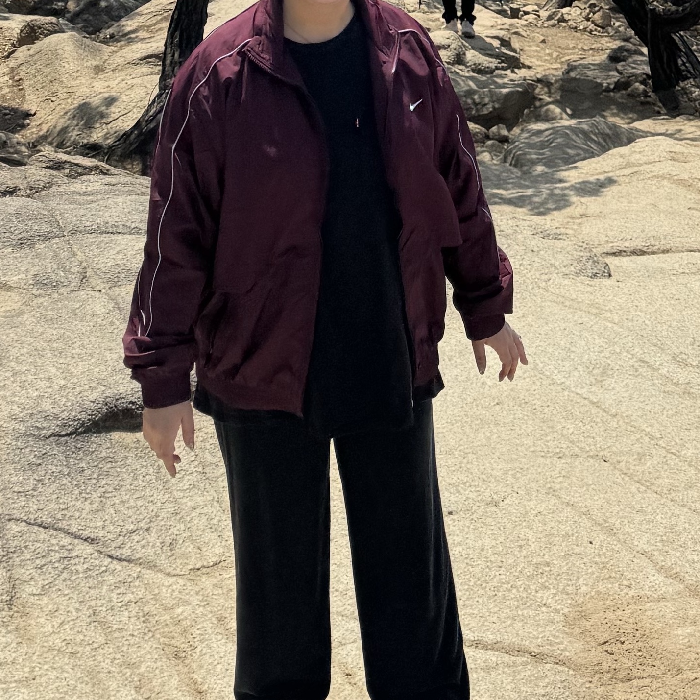 Nike NSW Solo Swoosh Woven Track Jacket Night Maroon - Asia 착용 스타일 - 1