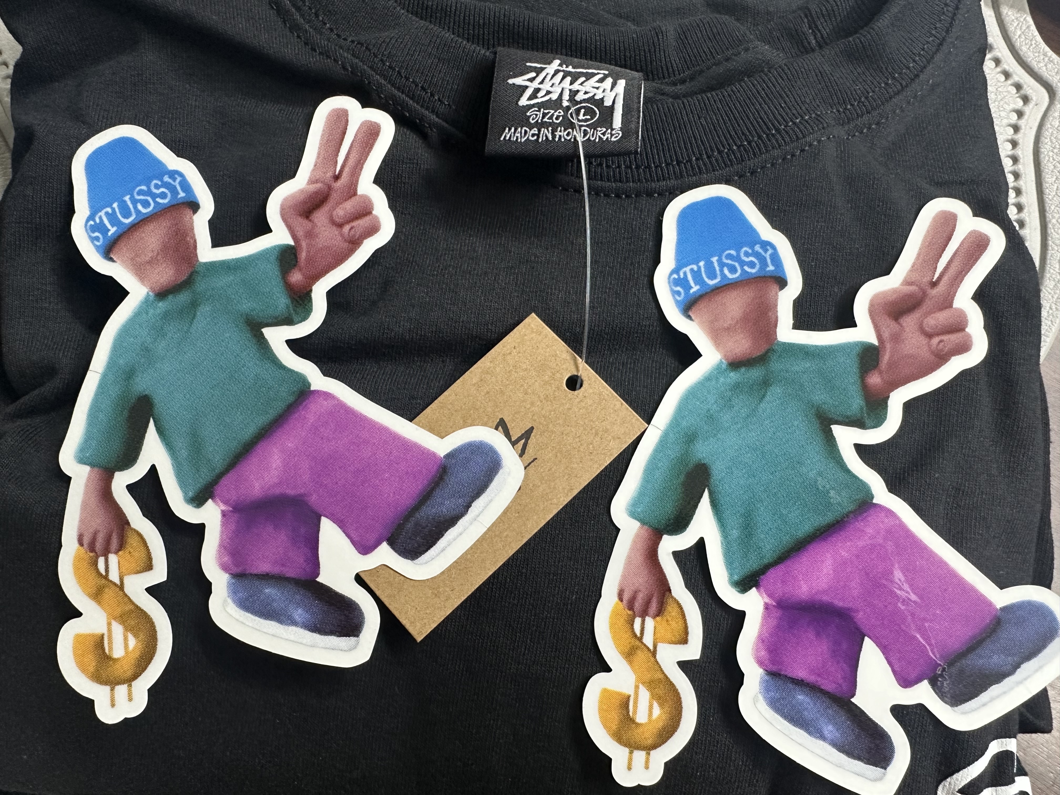 Stussy x Patta Sound Connection T-Shirt Black 착용 스타일 - 1