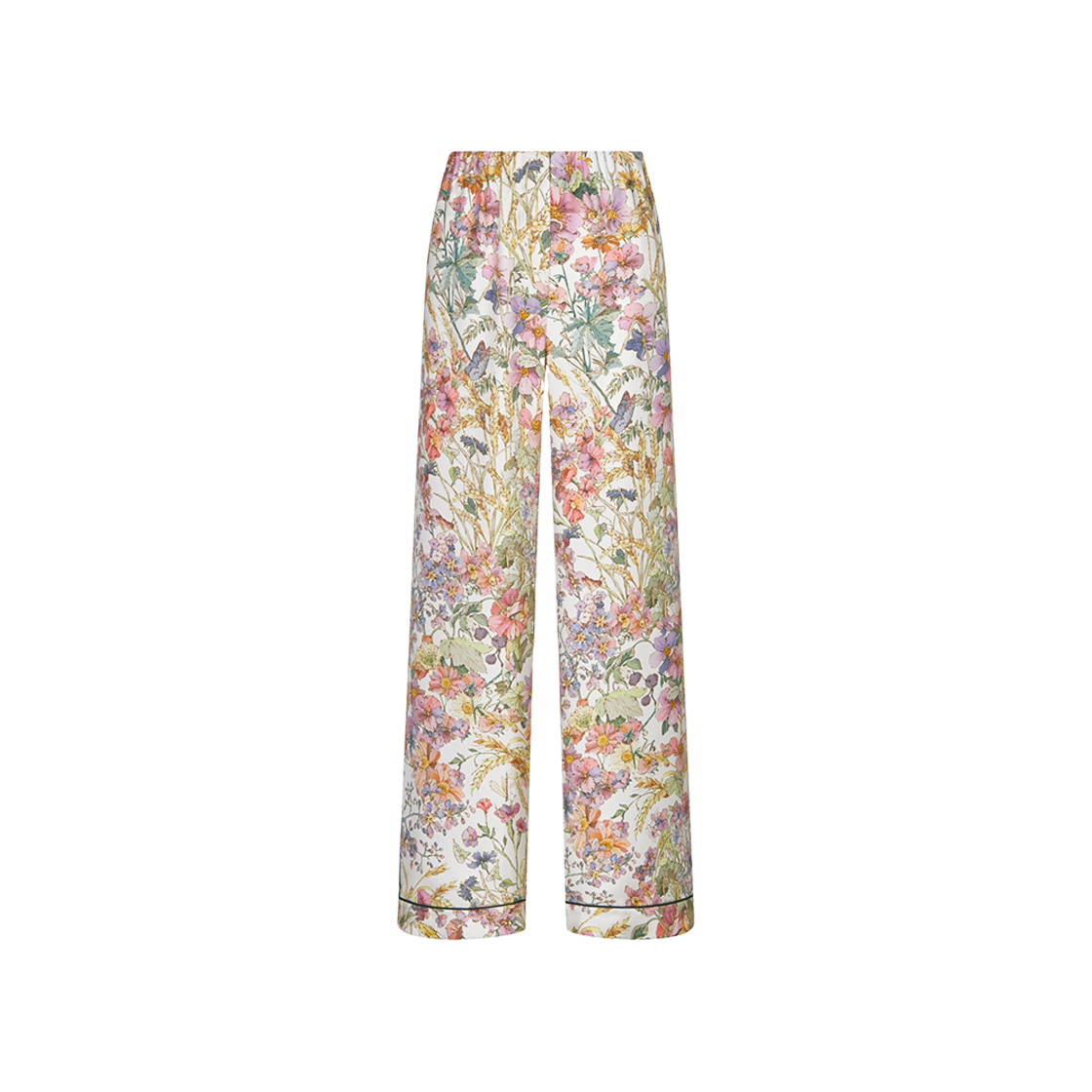 (W) Dior Pants White Silk Twill Multicolor 4 Saisons Ete Motif 상세 이미지 1