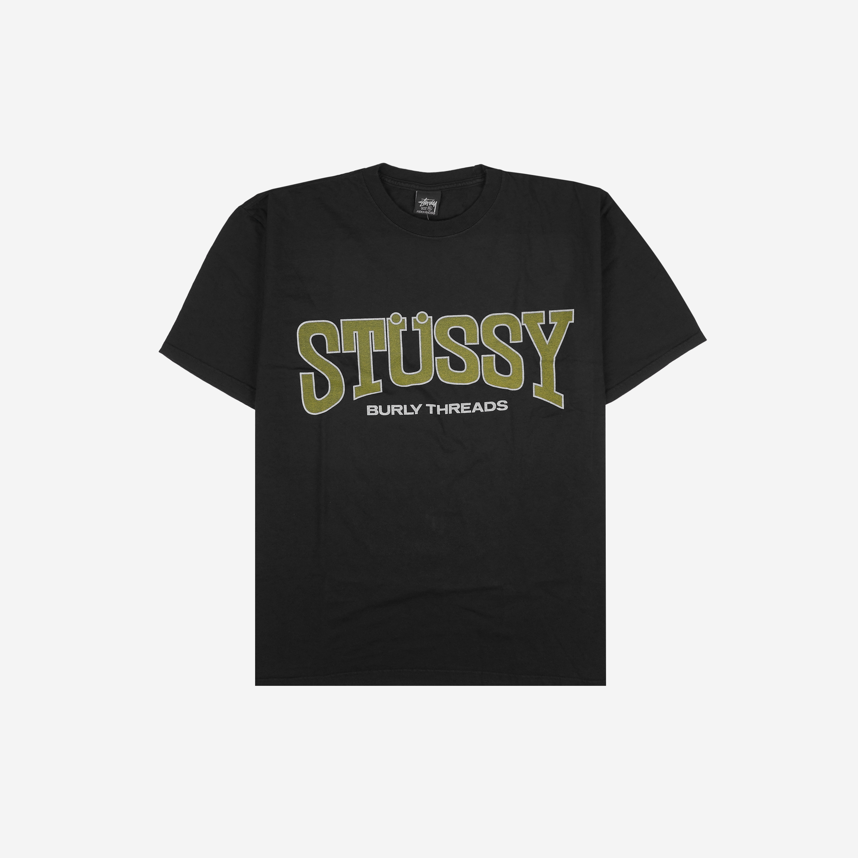 스투시 벌리 쓰레드 피그먼트 다이드 티셔츠 블랙(Stussy Burly Threads Pigment Dyed T-Shirt Black)