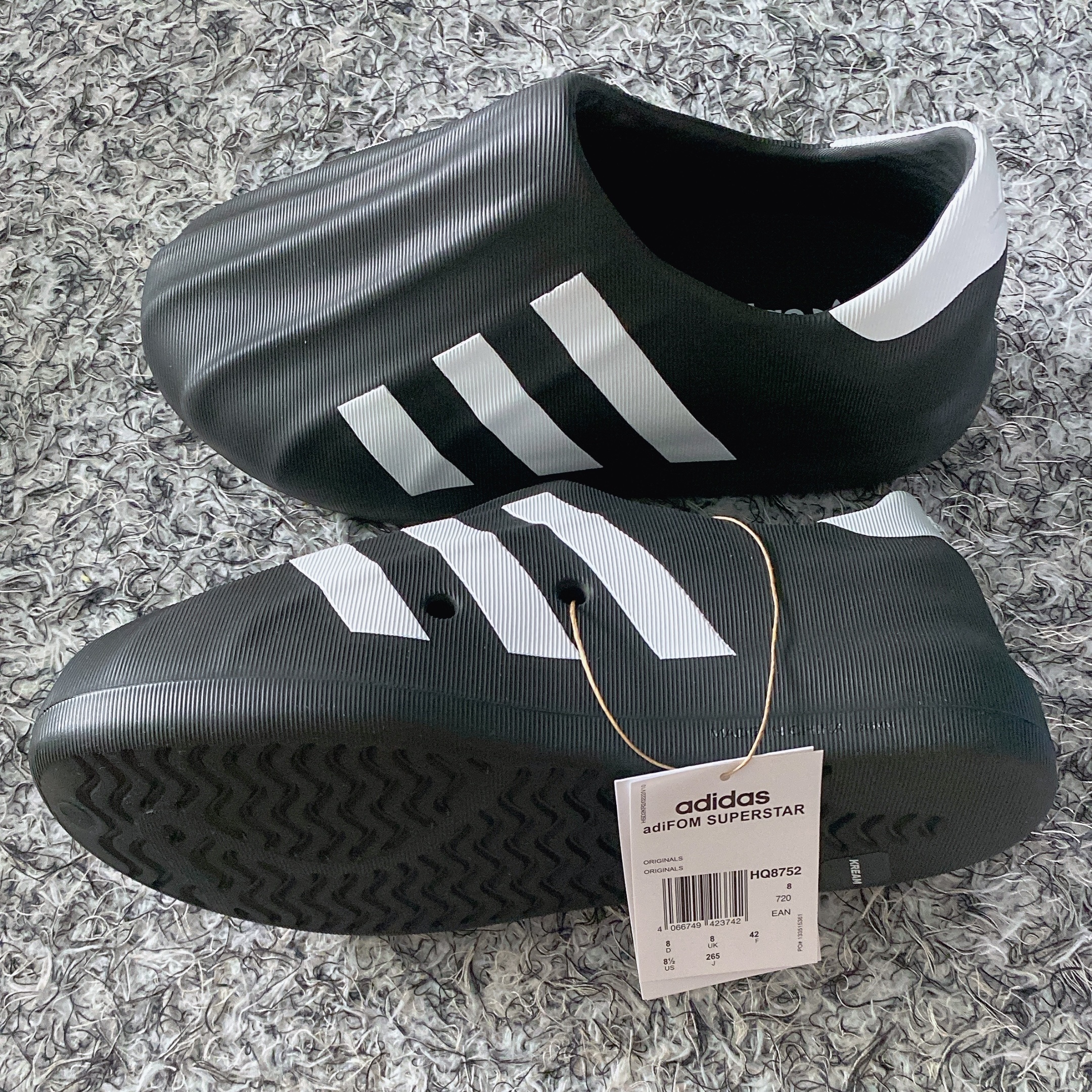 Adidas Adifom Superstar Core Black Cloud White 착용 스타일 - 3
