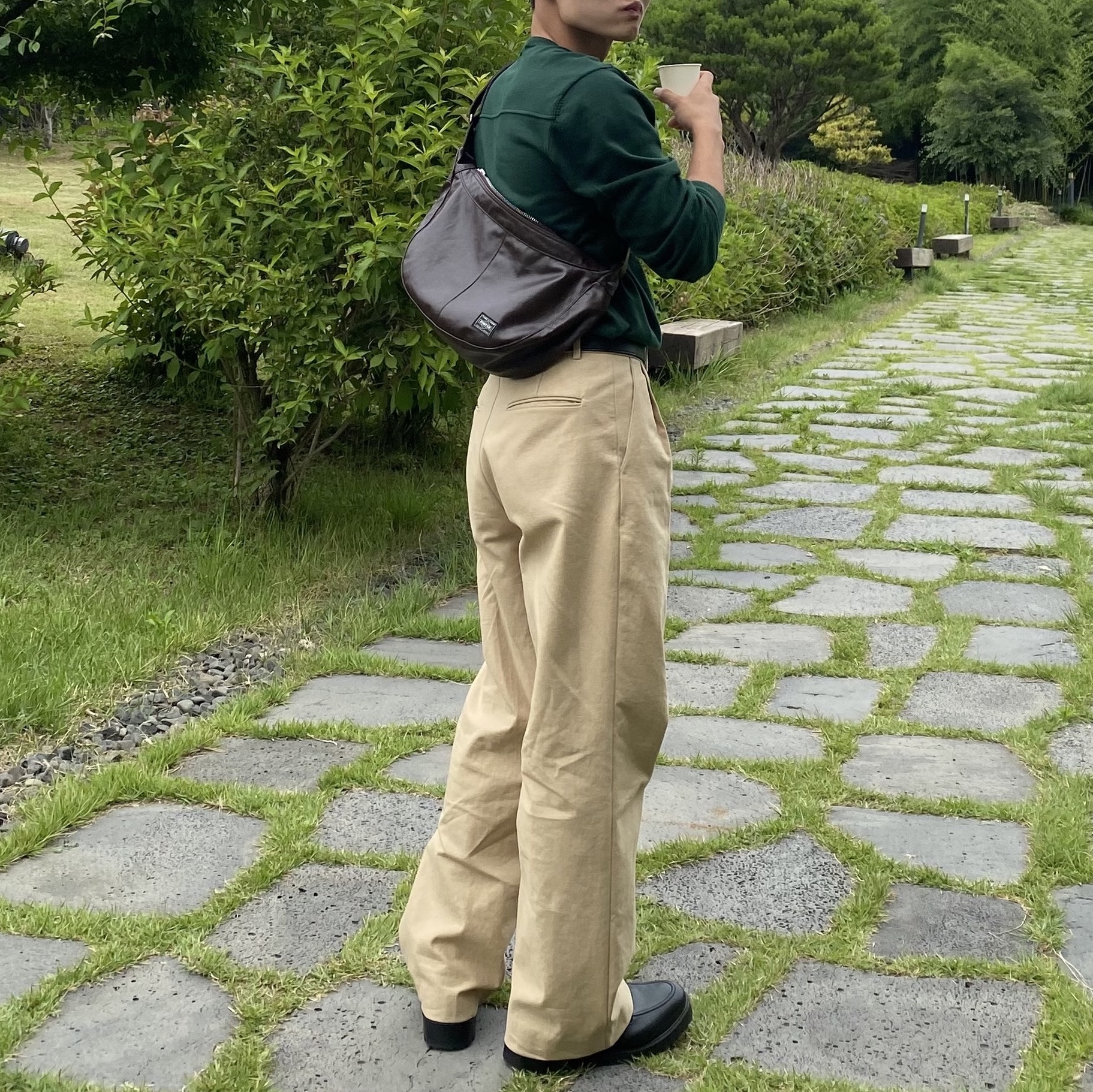 Porter Free Style Shoulder Bag Brown 착용 스타일