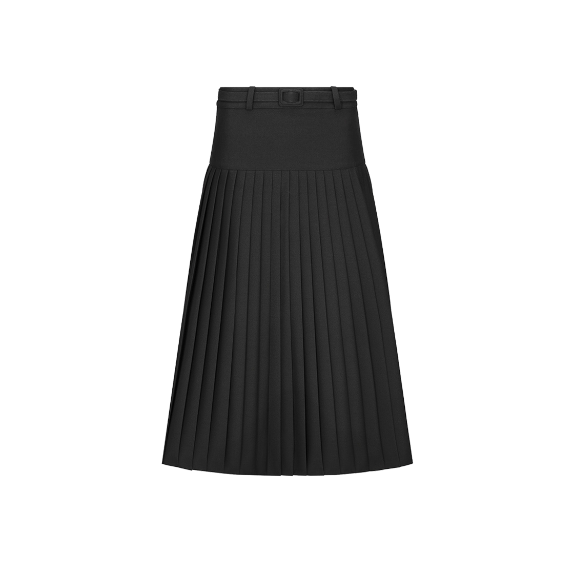 (W) Dior Flared Mid-Length Skirt Black Virgin Wool 상세 이미지 1