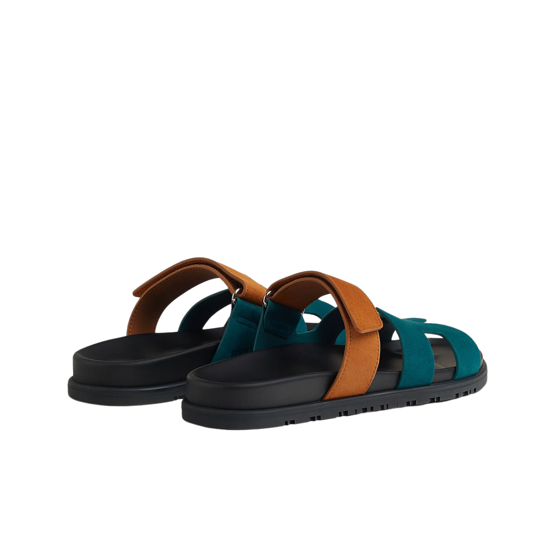 (W) 에르메스 시프레 샌들 스웨이드 고트스킨 & 베르 무쓰 나뛰렐((W) Hermes Chypre Sandal Suede Goatskin & Vert Mousse Naturel) - 3