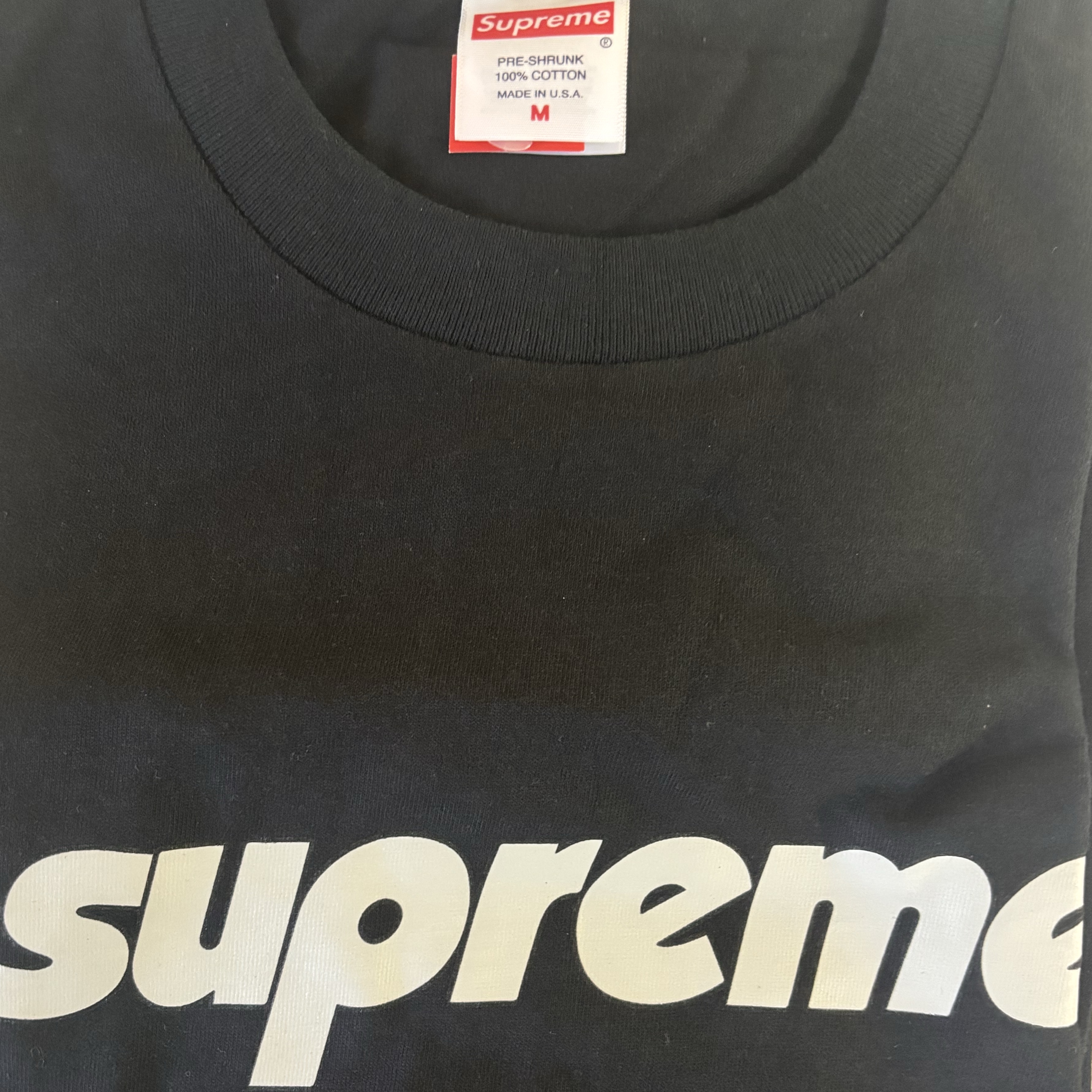 Supreme Pinline T-Shirt Black - 24SS 착용 스타일