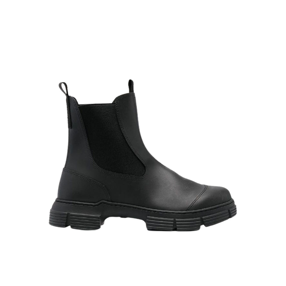 (W) 가니 리사이클 러버 첼시 앵클 부츠 블랙((W) Ganni Recycled Rubber Chelsea Ankle Boots Black)
