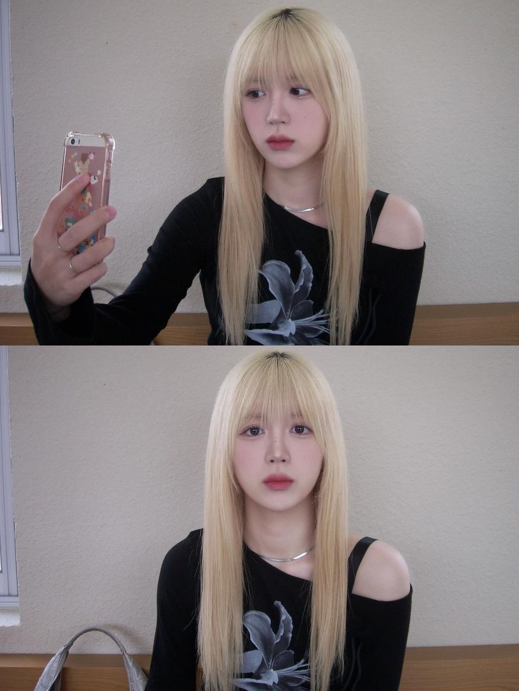 Elfelfelf Archives Women Lily Scarf Top Black, Elfelfelf Archives Women Lily Scarf Top Ivory 착용 스타일