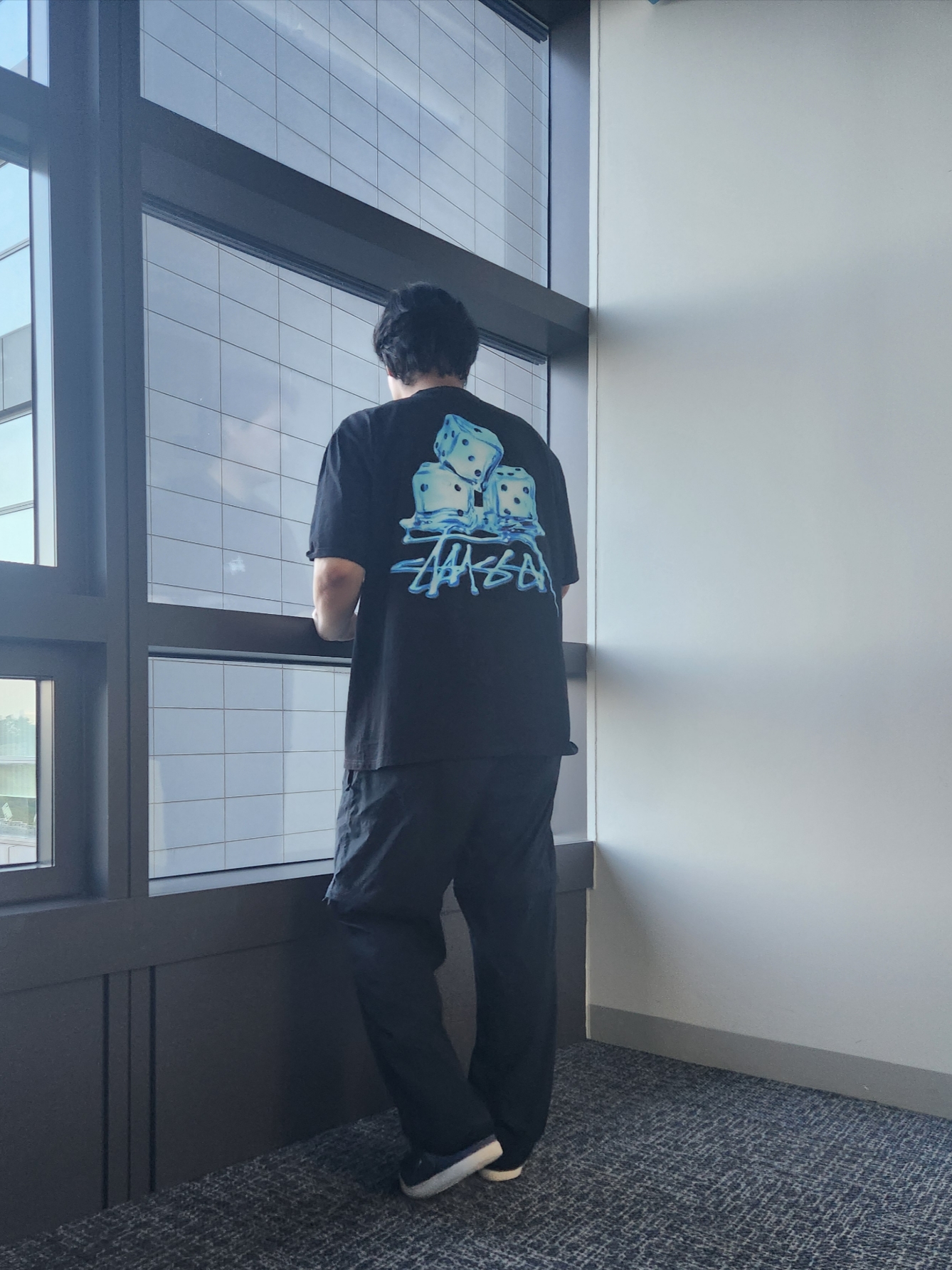 Stussy Melted T-Shirt Black, Nike ACG Zip-Off Trail Pants Black - Asia 착용 스타일 - 1