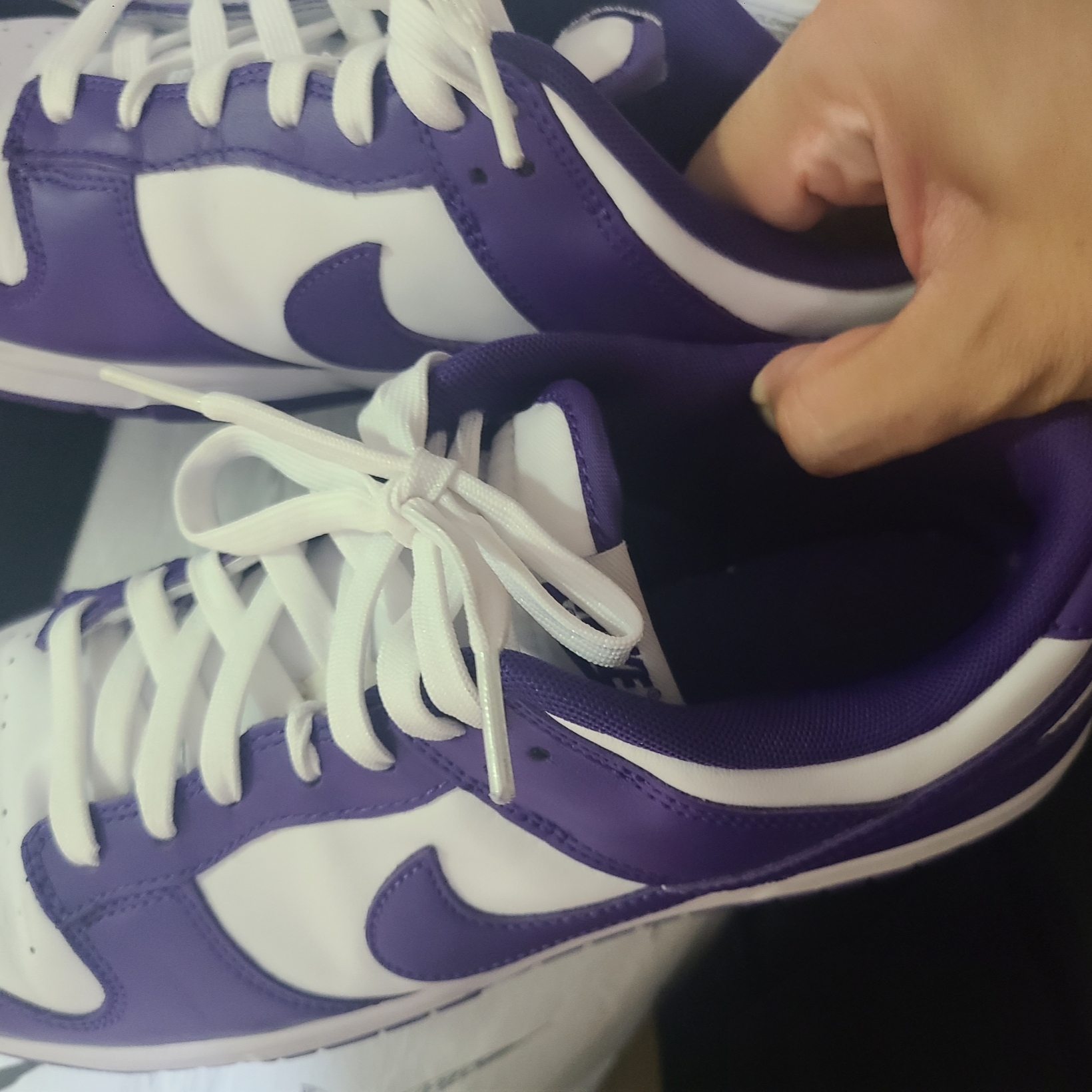 Nike Dunk Low Retro Championship Court Purple 착용 스타일