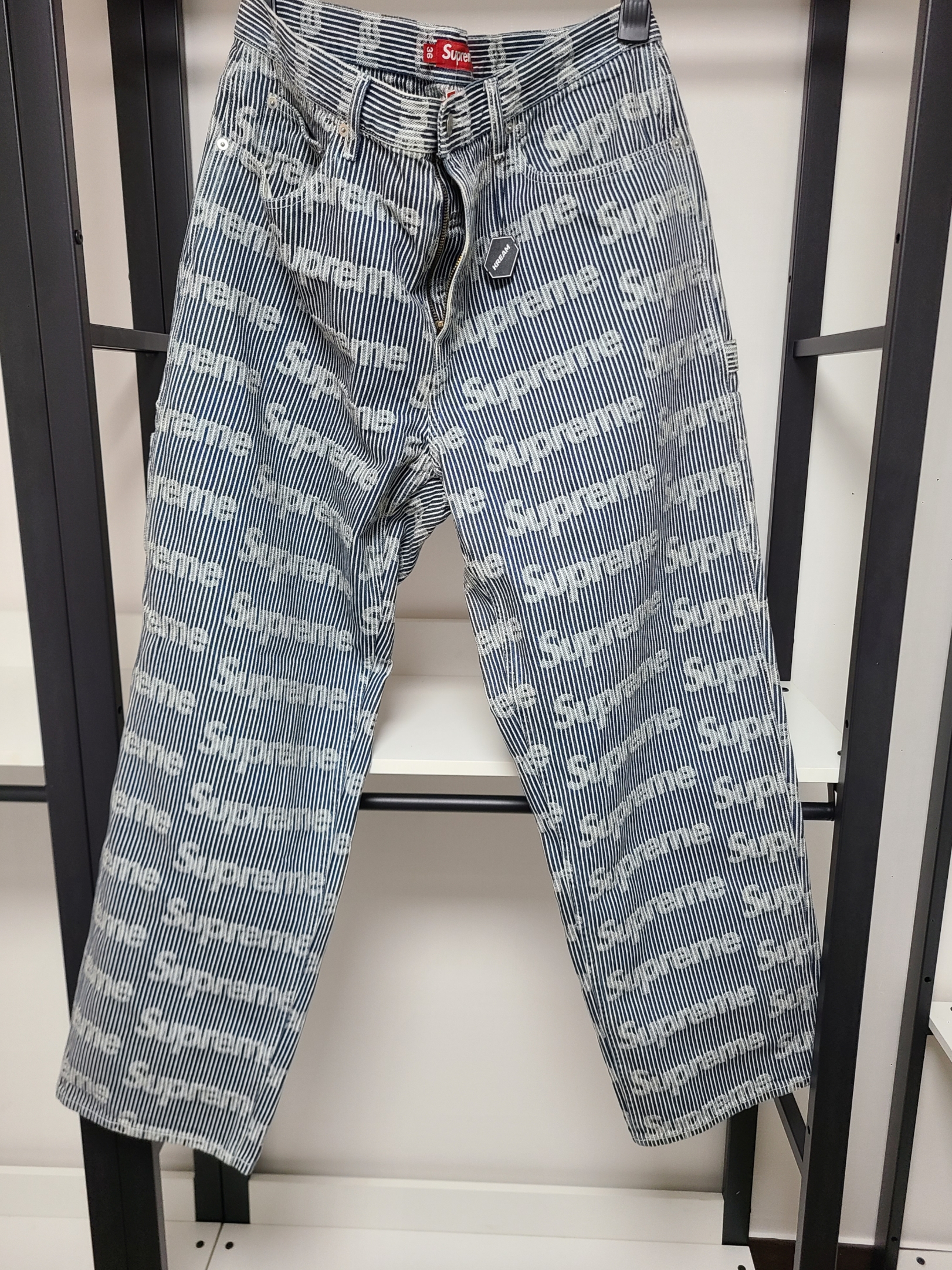 Supreme Denim Painter Pants Stripe - 24SS 착용 스타일