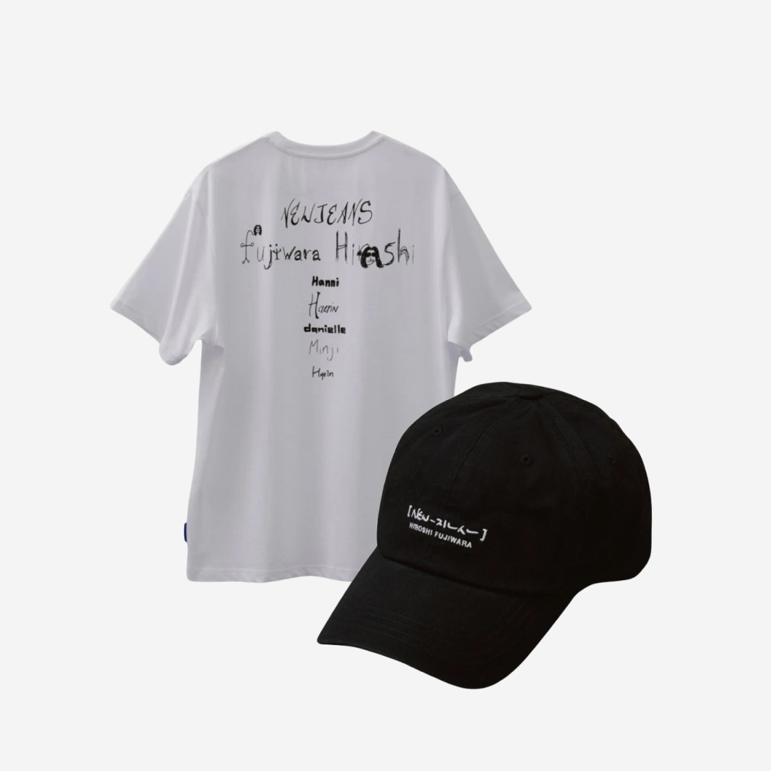 NewJeans x Hiroshi Fujiwara Coller Baseball Cap Black Ver. 1 & T-Shirt White Ver. 4 상세 이미지 1